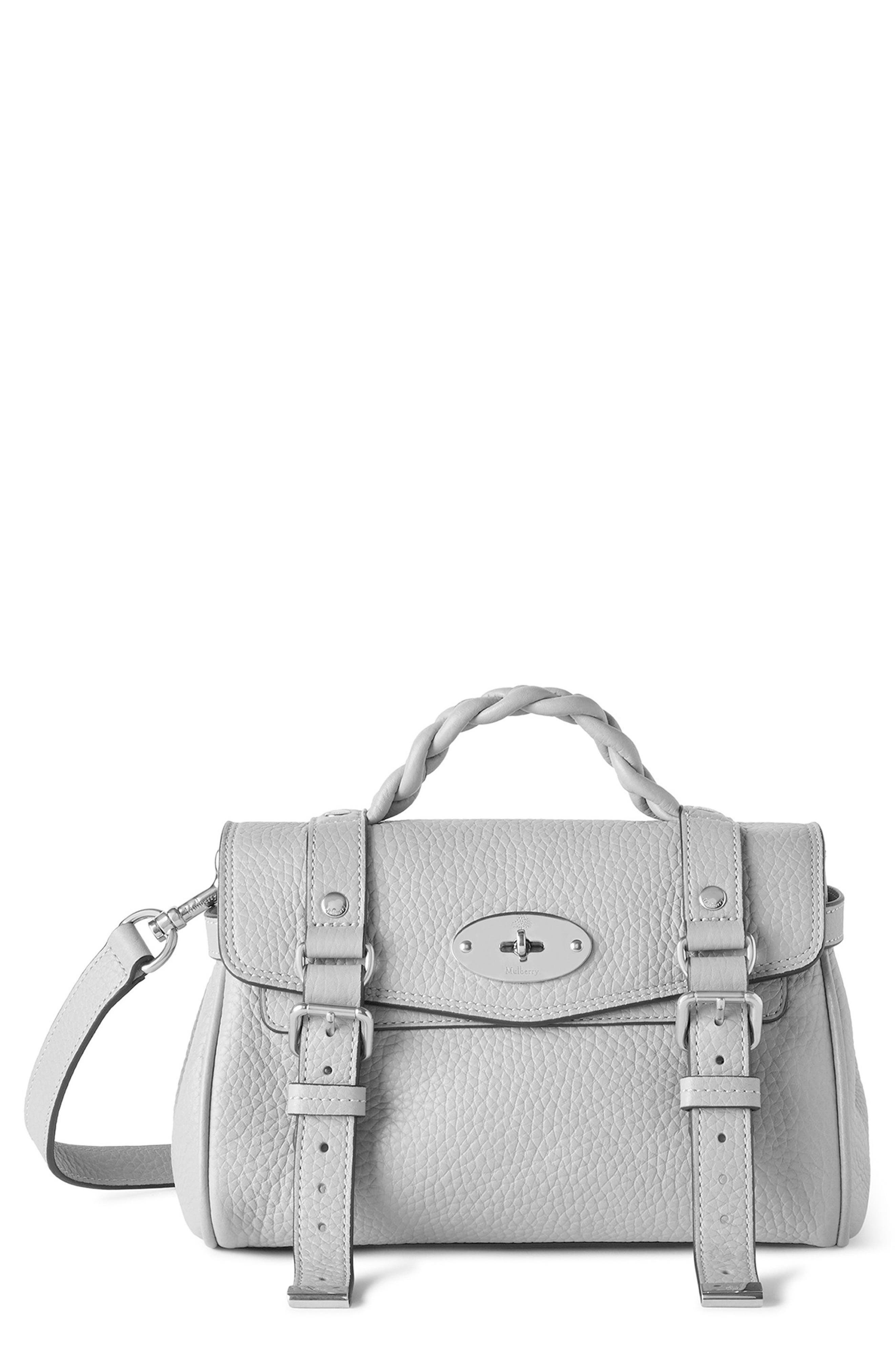 Mulberry Mini Alexa Leather Satchel in Pale Grey at Nordstrom - 1