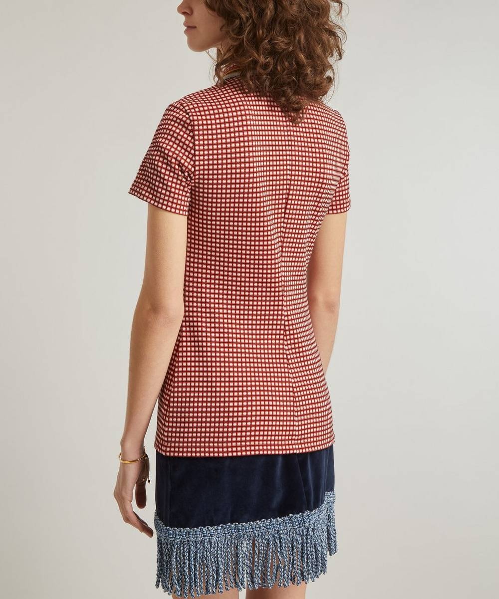 Jacquard-Knitted Short-Sleeve Polo Shirt - 4