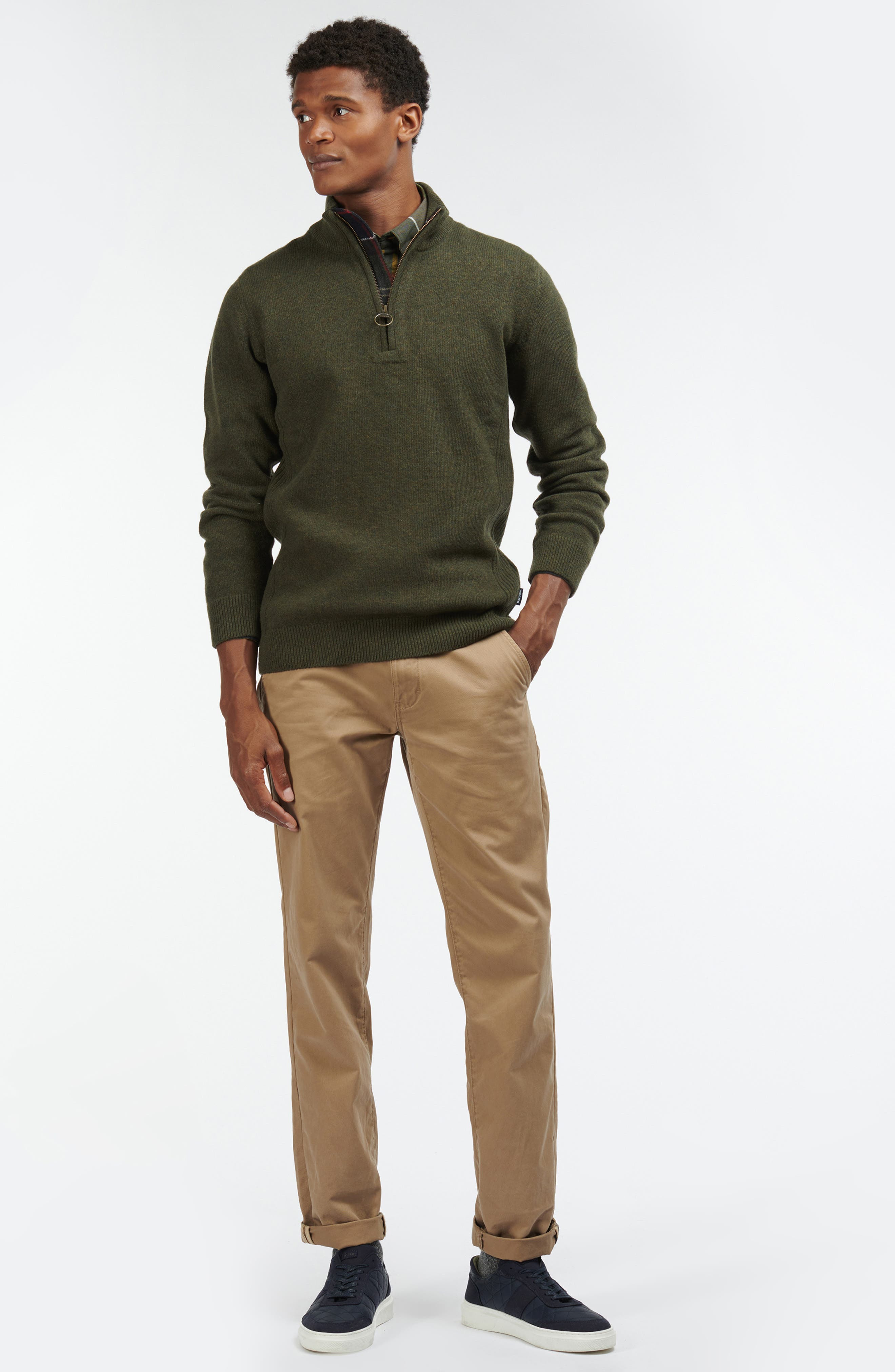 Barbour Holden Wool Pullover in Olive Marl at Nordstrom - 6