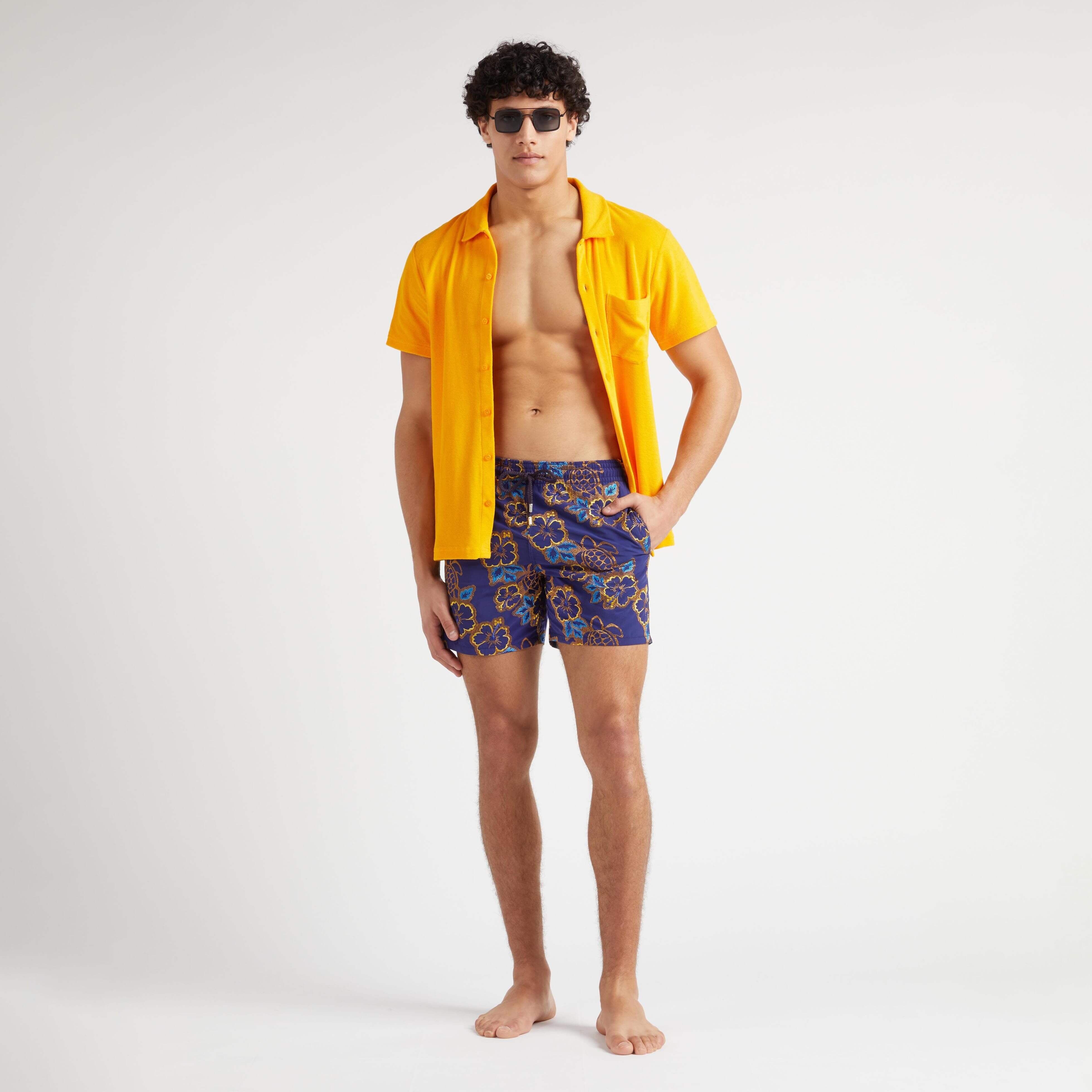 Men Swim Trunks Embroidered Hibiscus - Limited Edition - 5