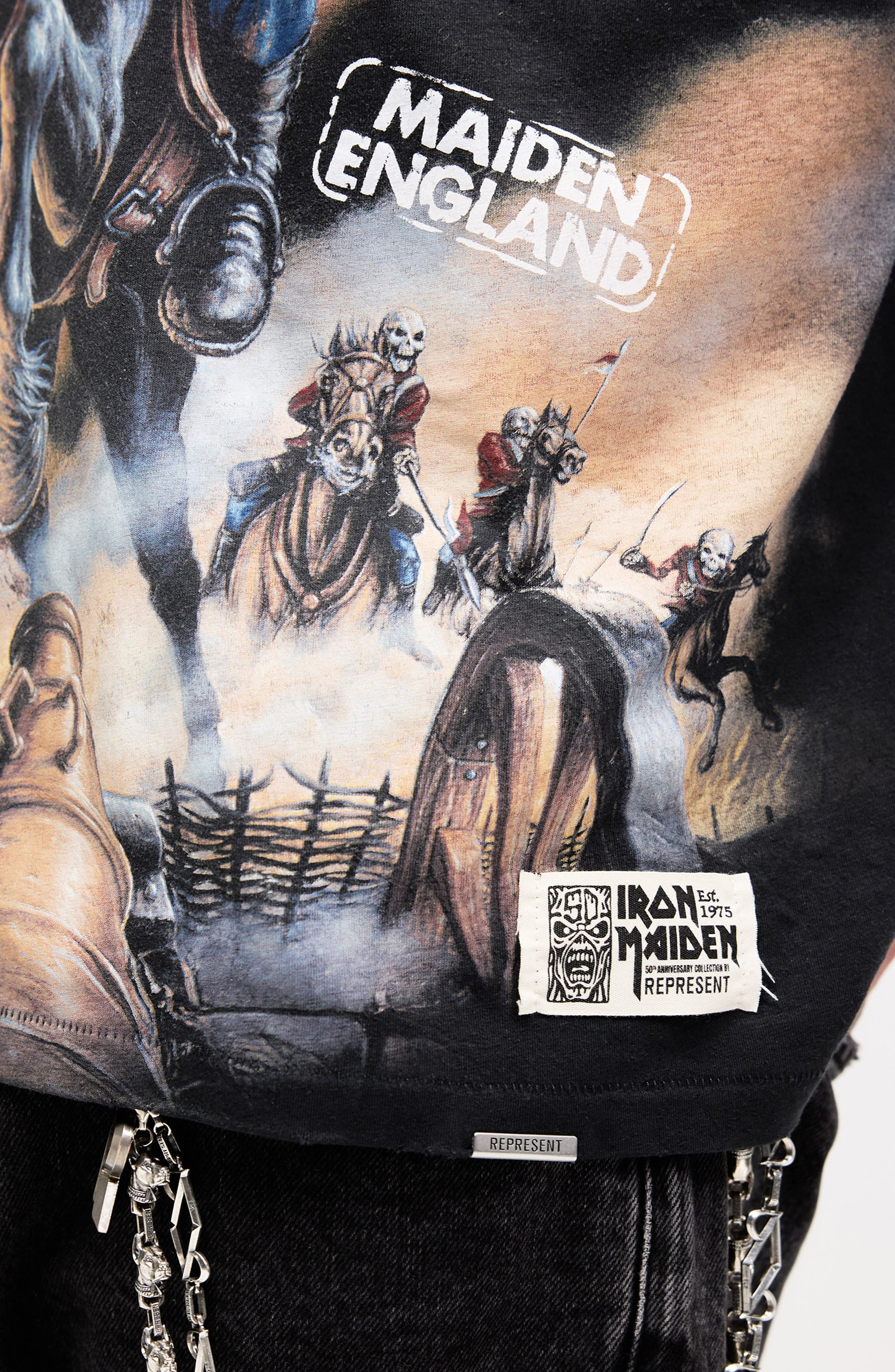 Represent Iron Maiden Steed Graphic T-Shirt in Stained Black at Nordstrom - 4