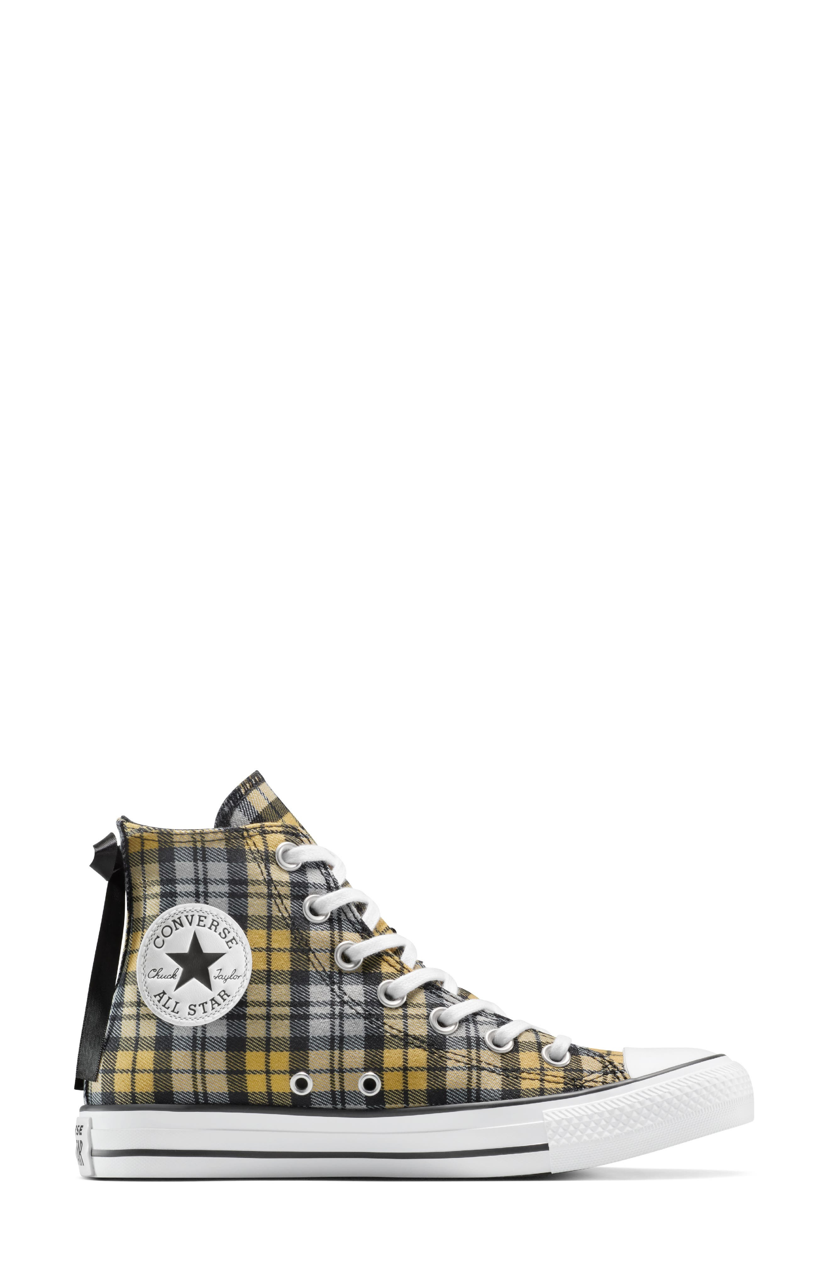 Converse Gender Inclusive Chuck Taylor All Star Plaid Sneaker in Black/Yellow/White at Nordstrom - 2