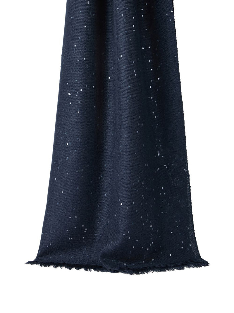 Brunello Cucinelli fringed scarf outlook