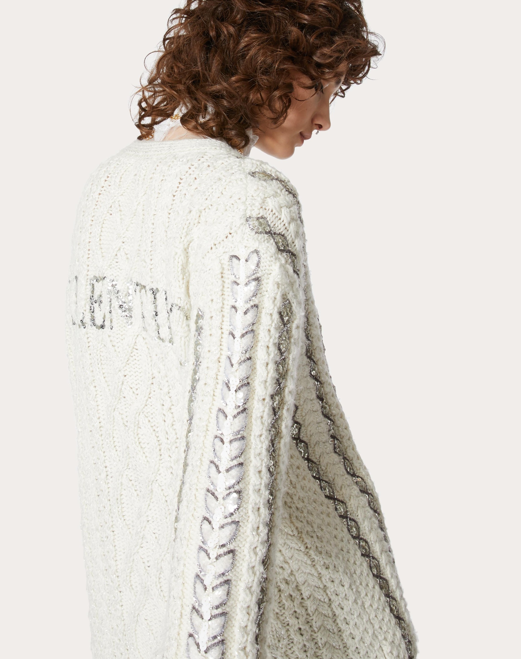 EMBROIDERED CARDIGAN IN WOOL AND LUREX - 5