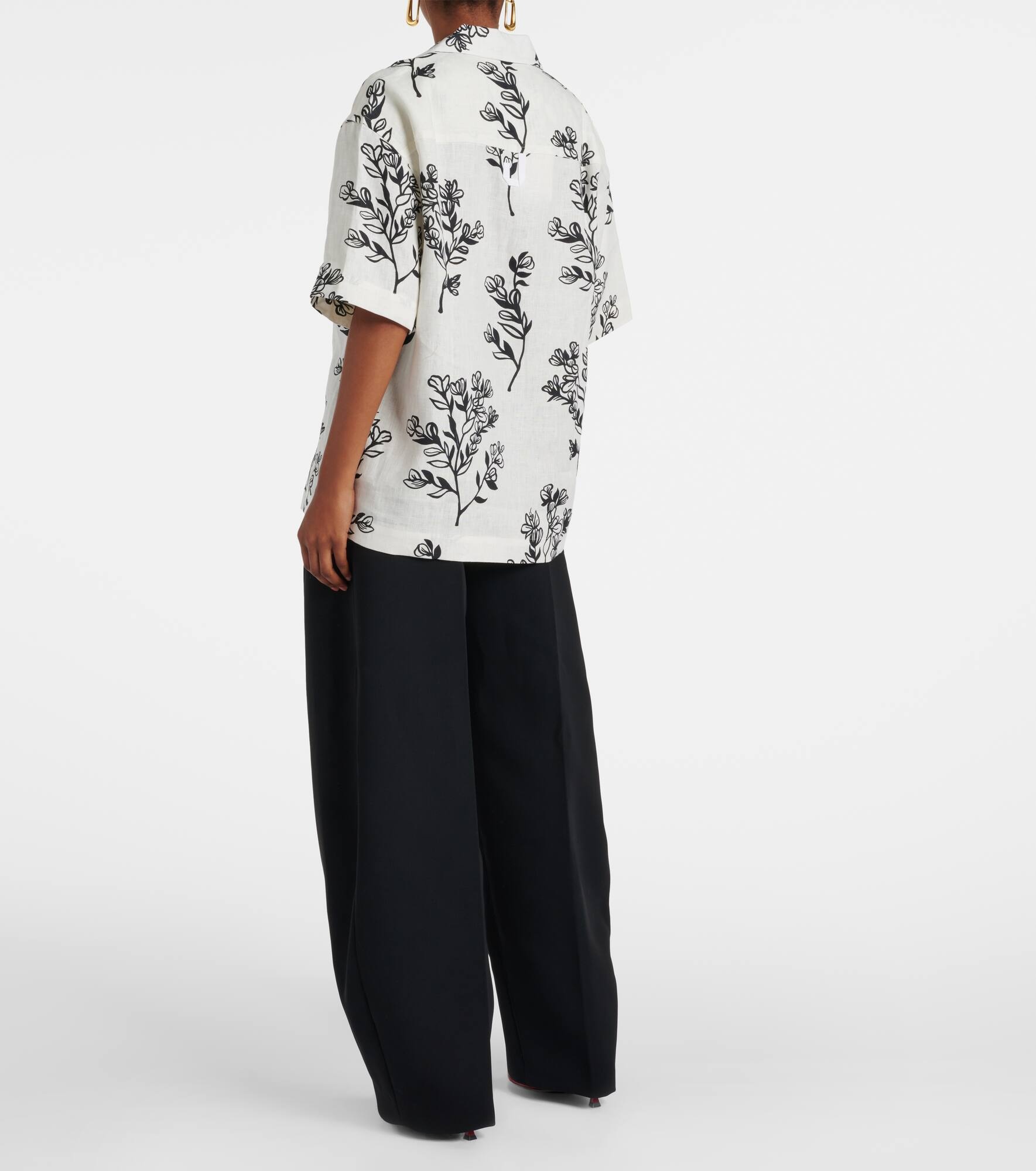 Jean floral linen bowling shirt - 3