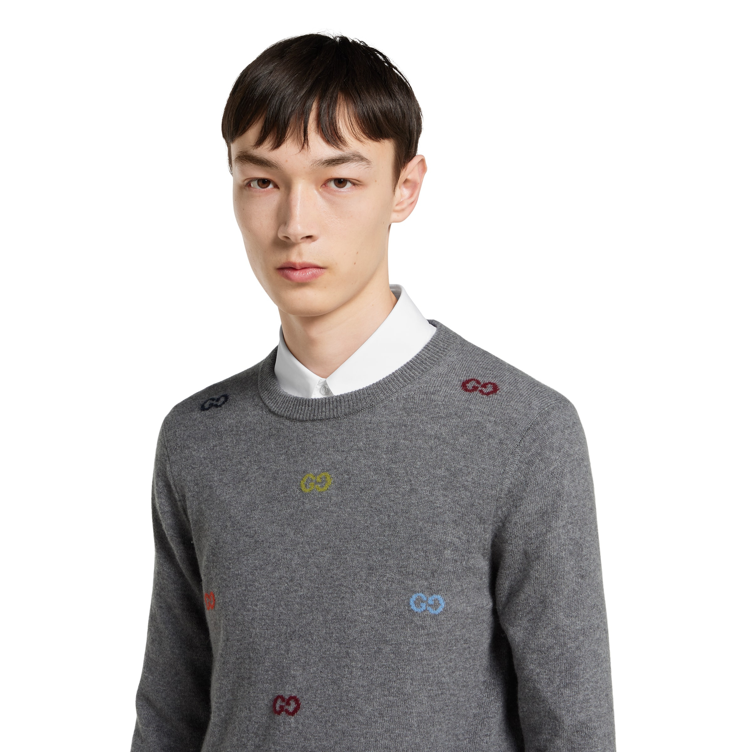 Fine cashmere sweater with intarsia - 5