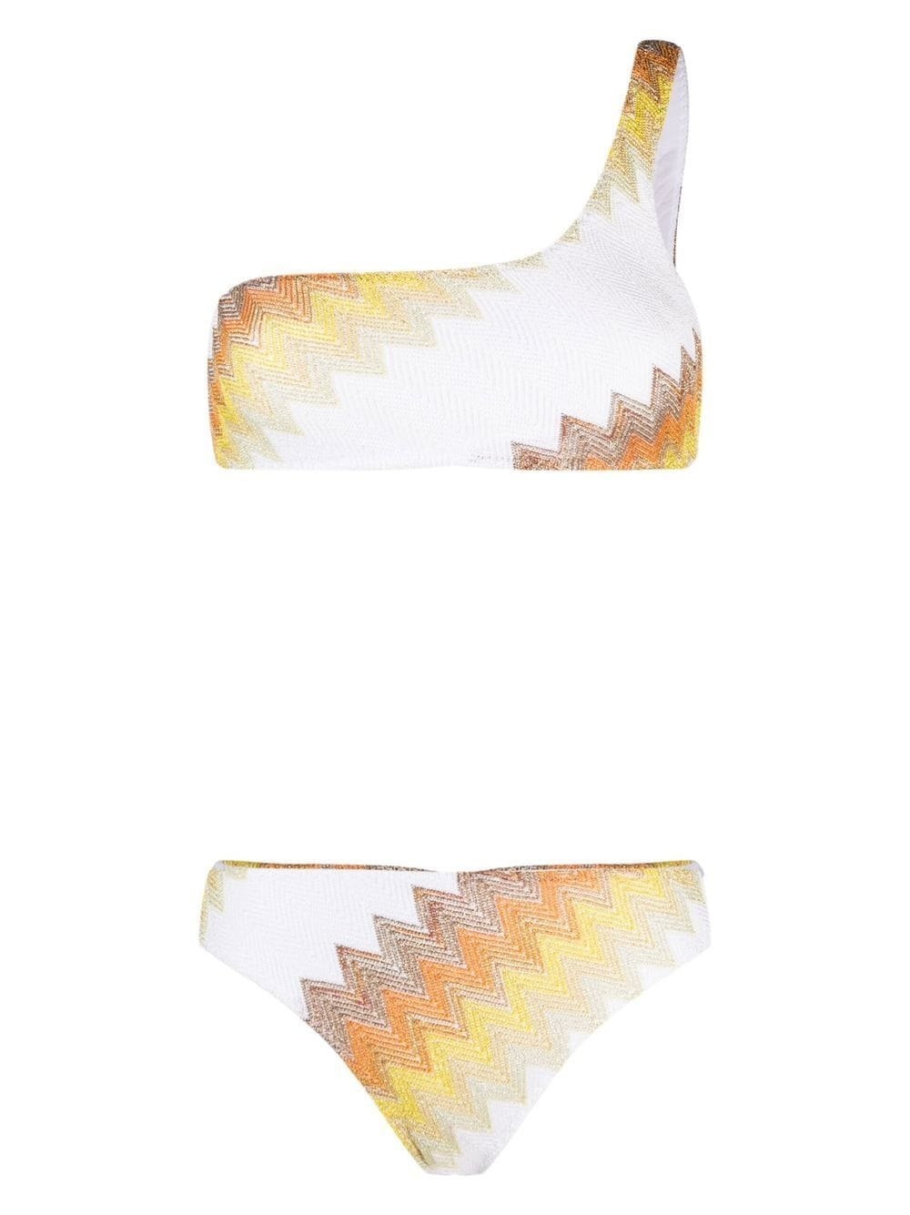 zigzag one-shoulder bikini - 1