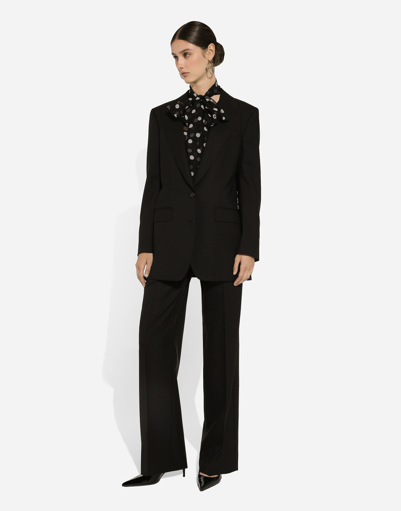 Chiffon pussy-bow blouse with polka-dot print 9