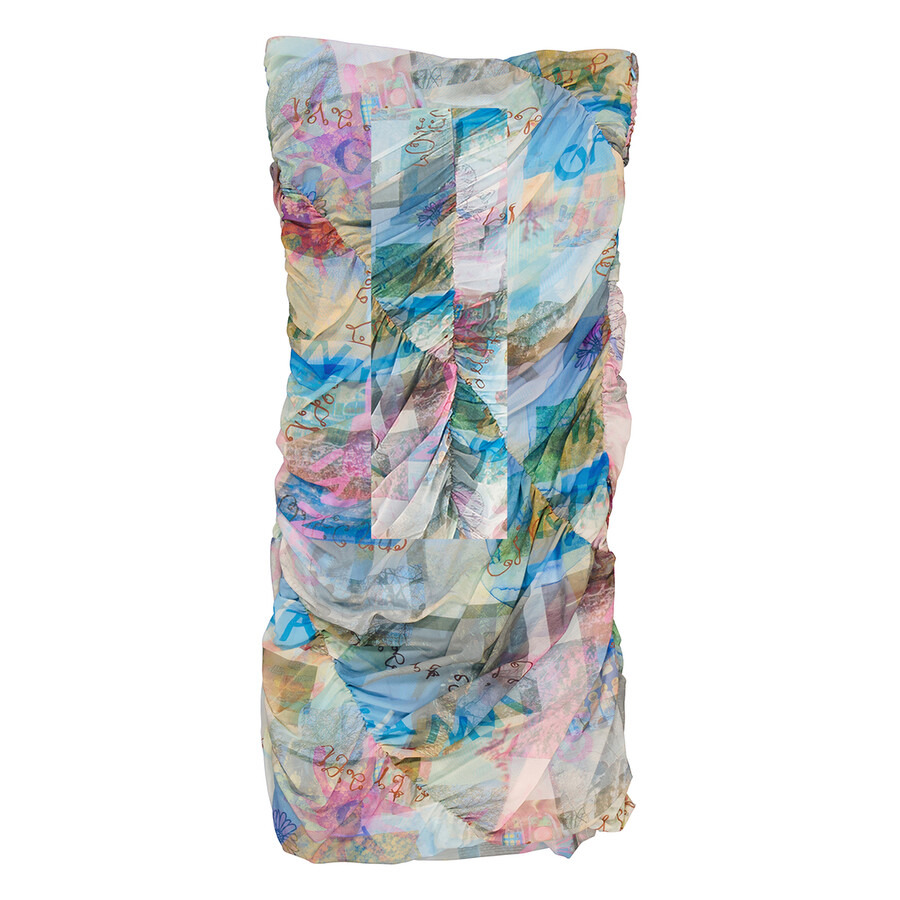 Ganni Ladies Wild Orchid Wild Orchid-Print Ruched Midi Skirt - 4