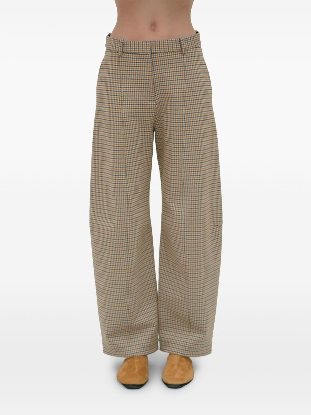 check-pattern trousers - 6