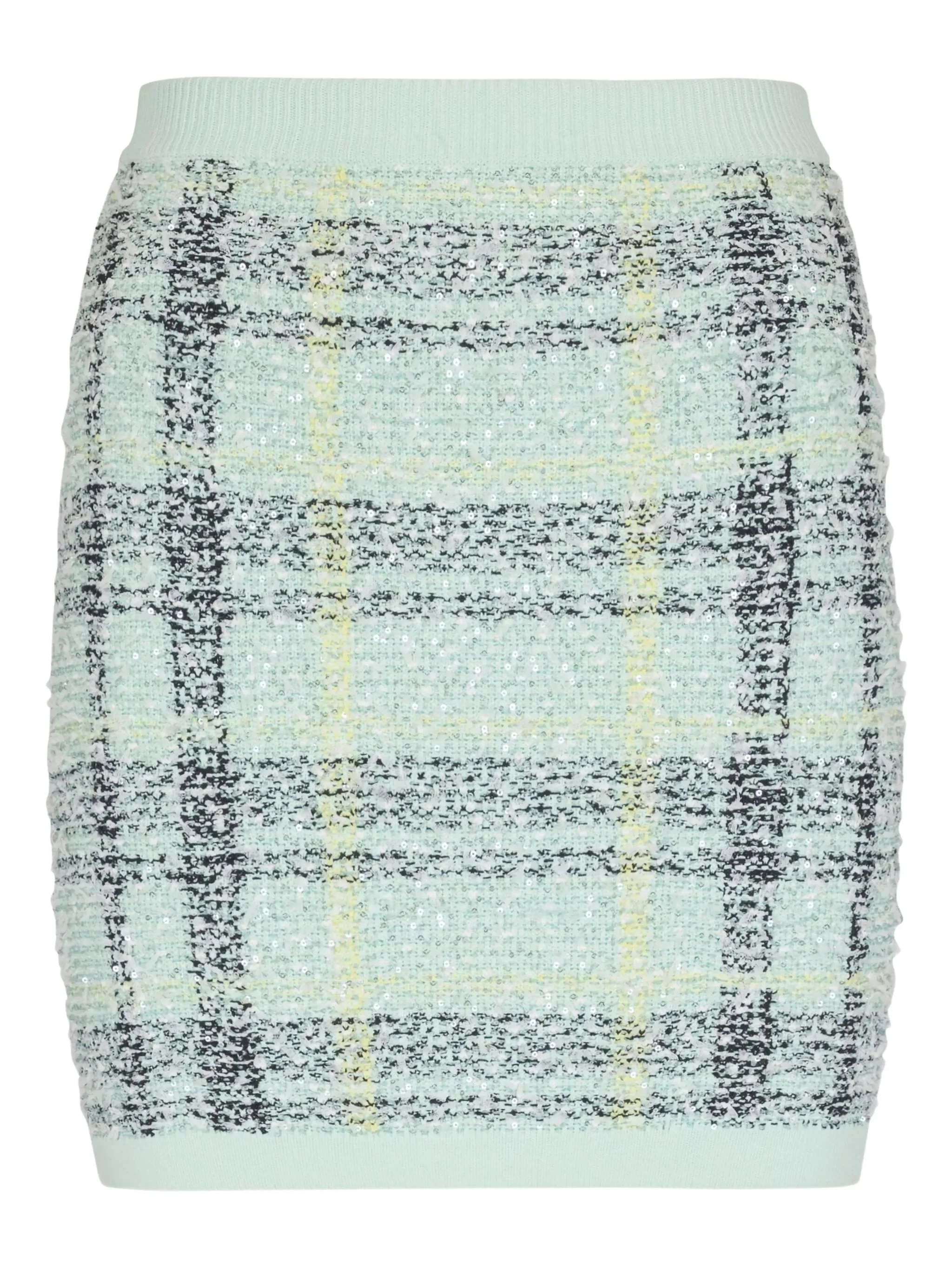 glitter plaid-pattern mini skirt - 1