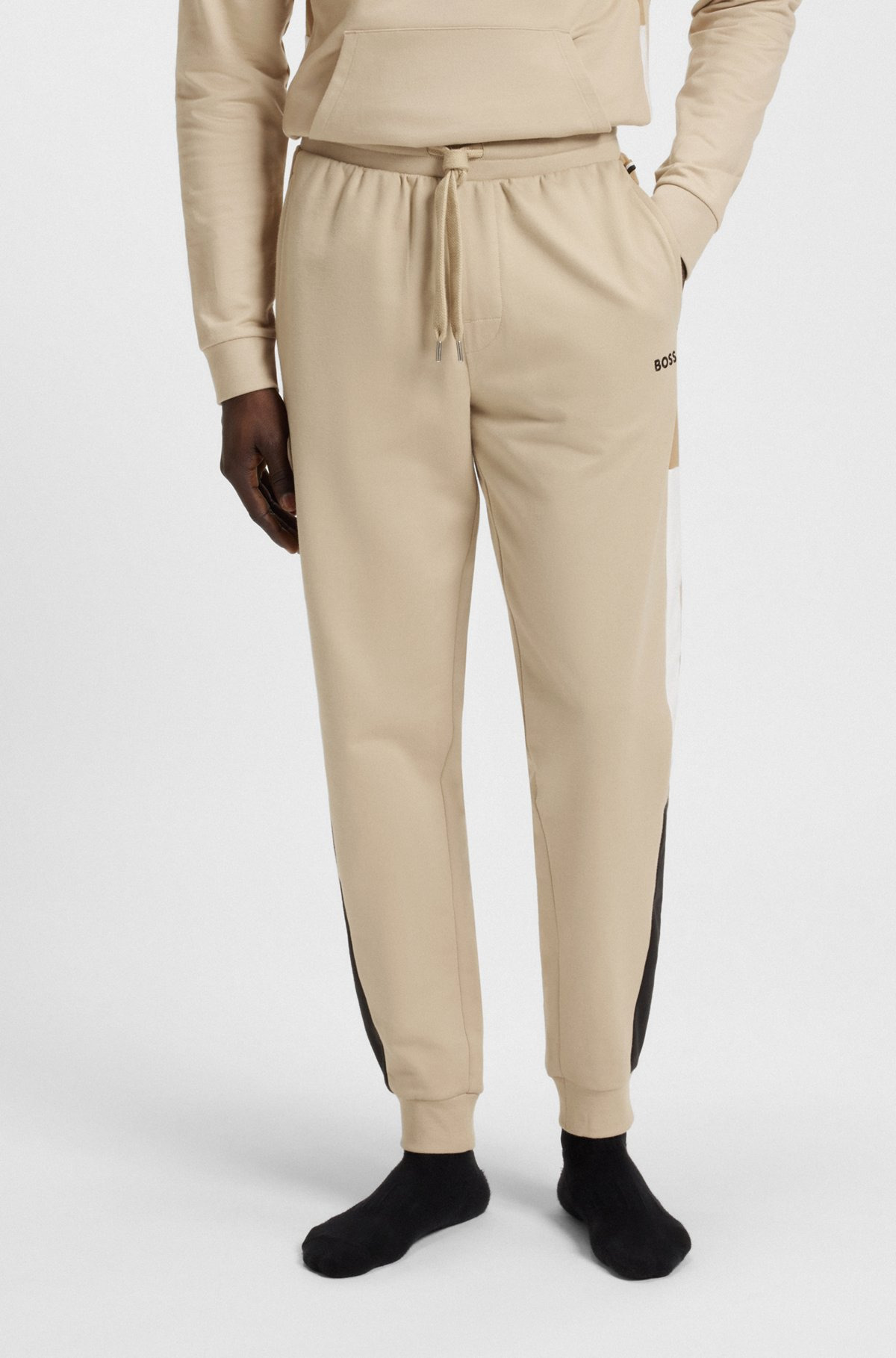 COTTON-TERRY TRACKSUIT BOTTOMS WITH CONTRAST SIDE PANELS - 2
