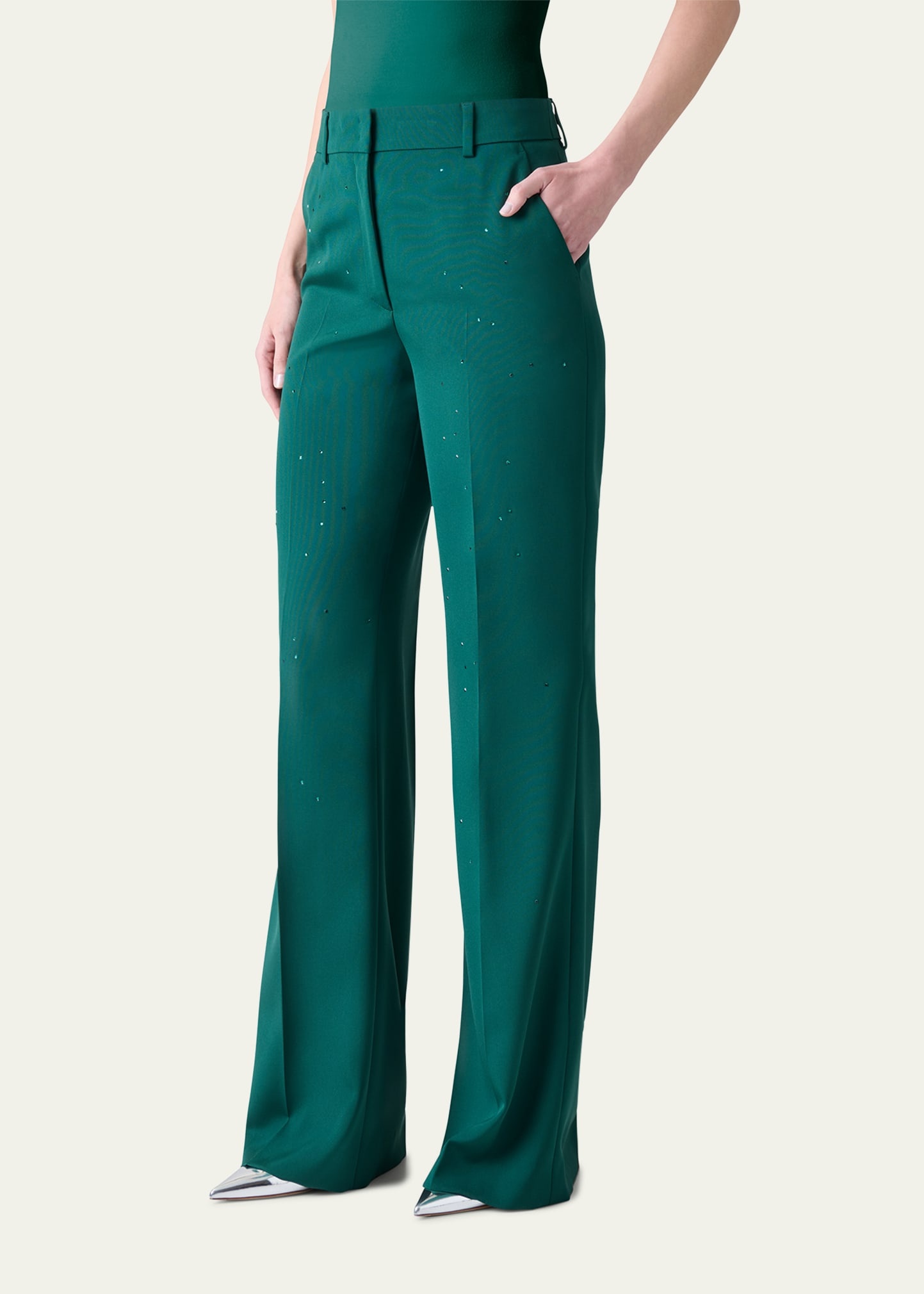 Florine Swarovski Stars Silk Crepe Pants - 4