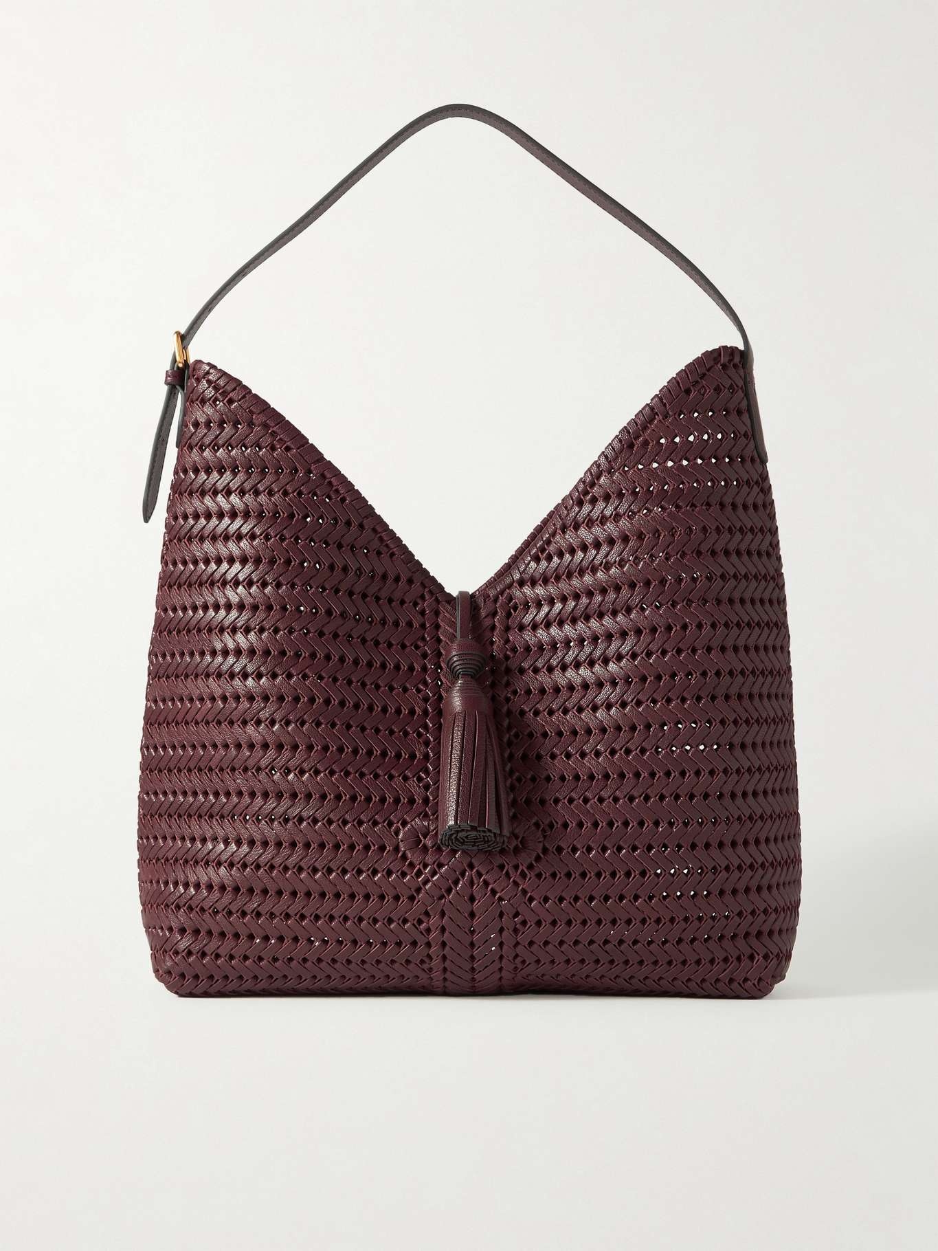 The Neeson tasseled woven leather tote - 1