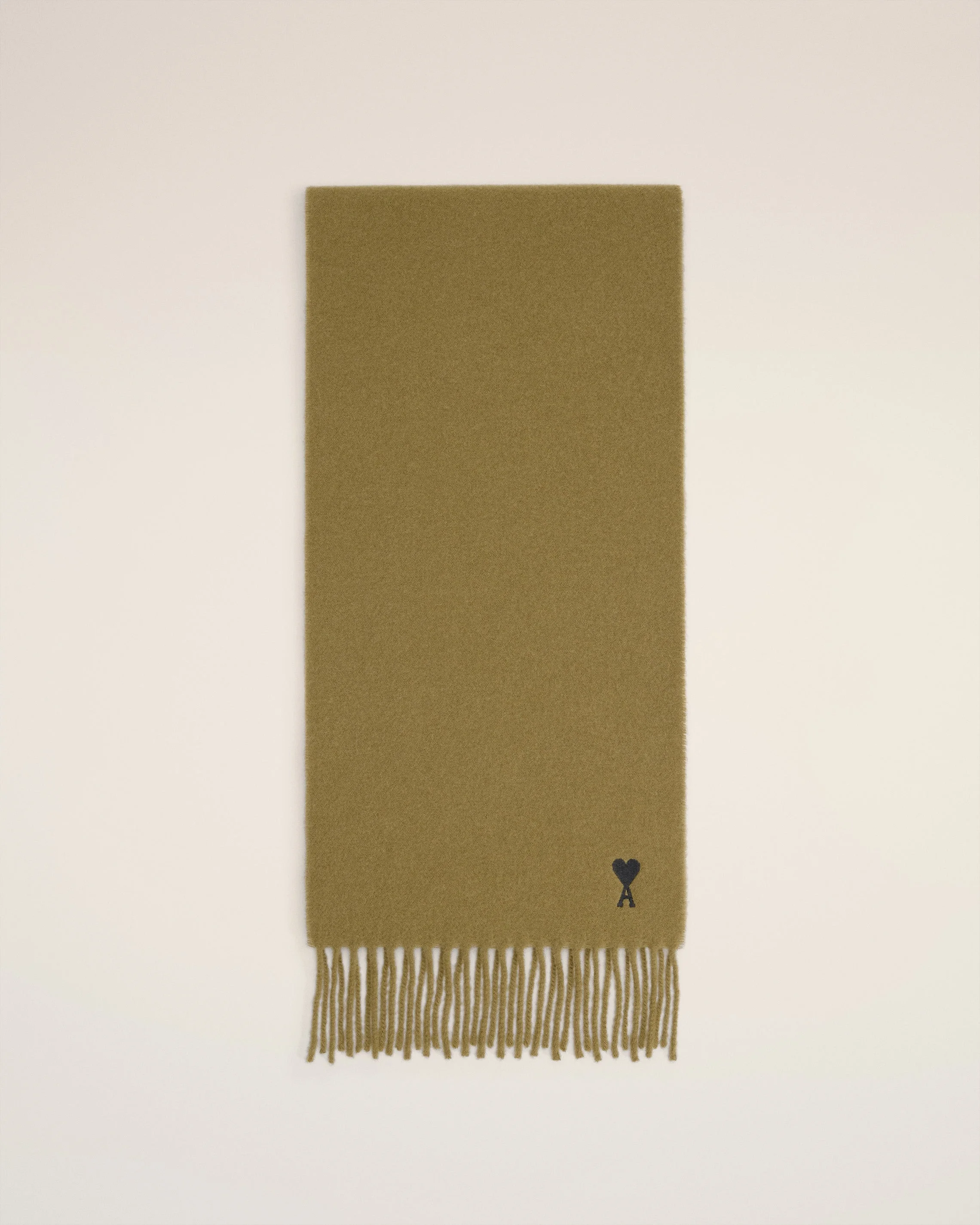 GREEN WOOL AMI DE COEUR SCARF - 1