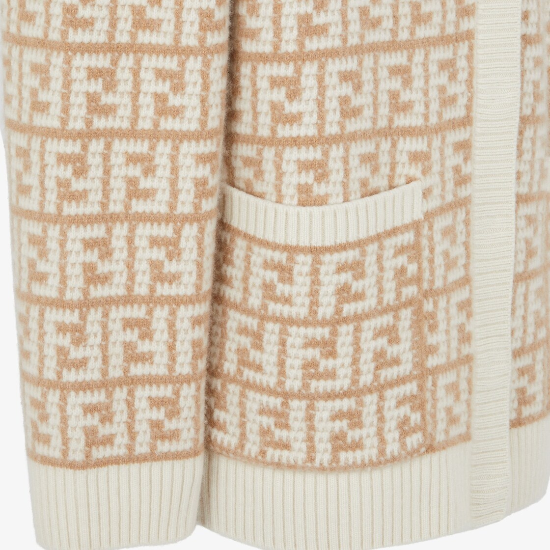 Brown FF crocheted cashmere cardigan - 3