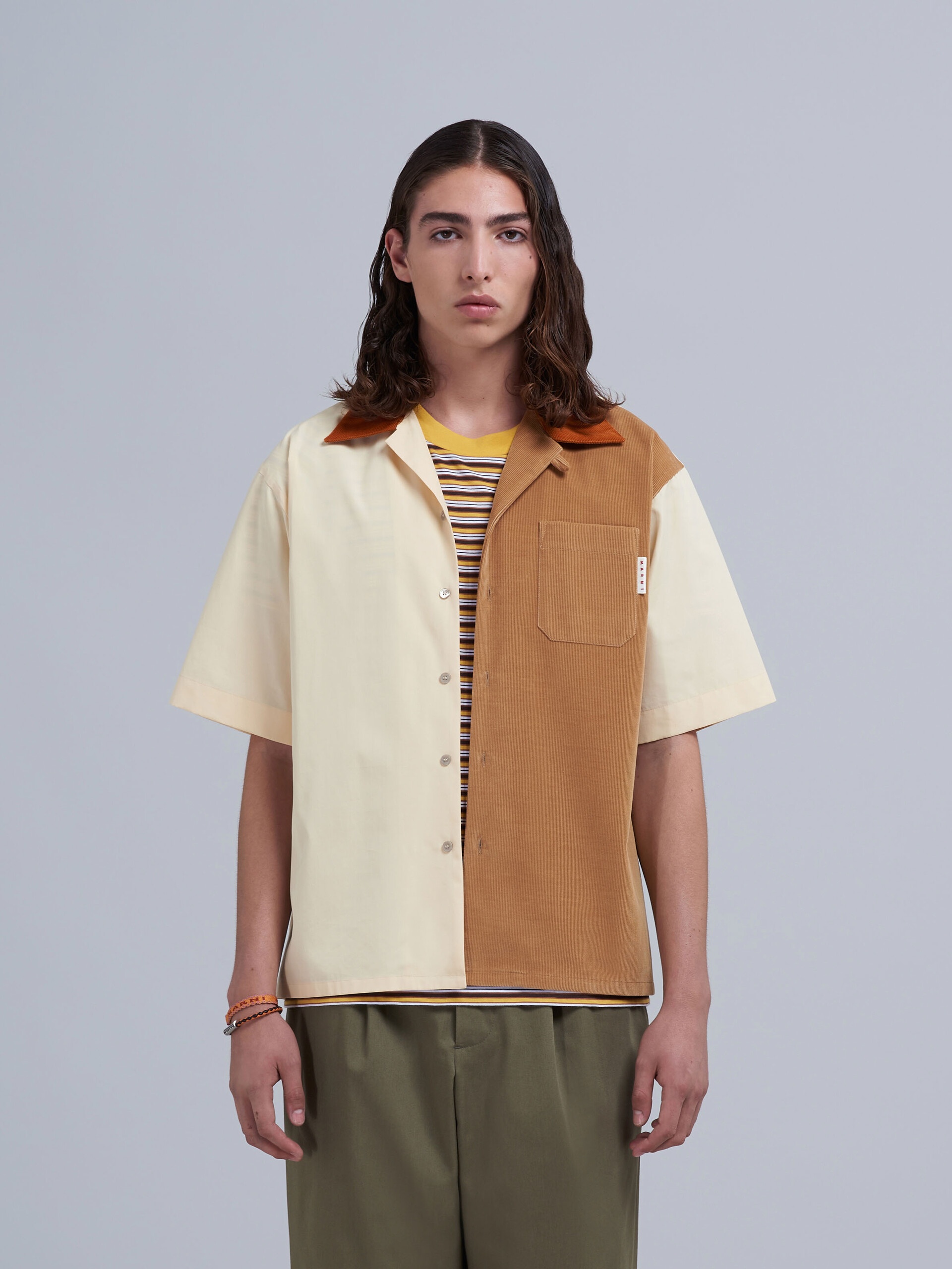 BIO POPLIN AND CORDUROY BOWLING SHIRT - 2