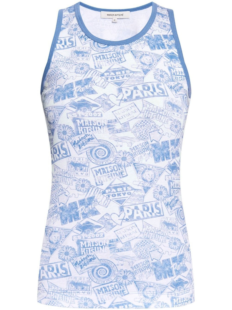 Surf Collage cotton tank top 1