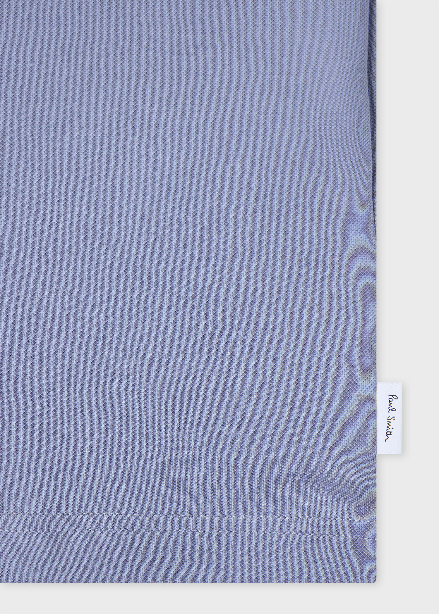 Washed Indigo Polo Shirt With Stripe Tipping - 2