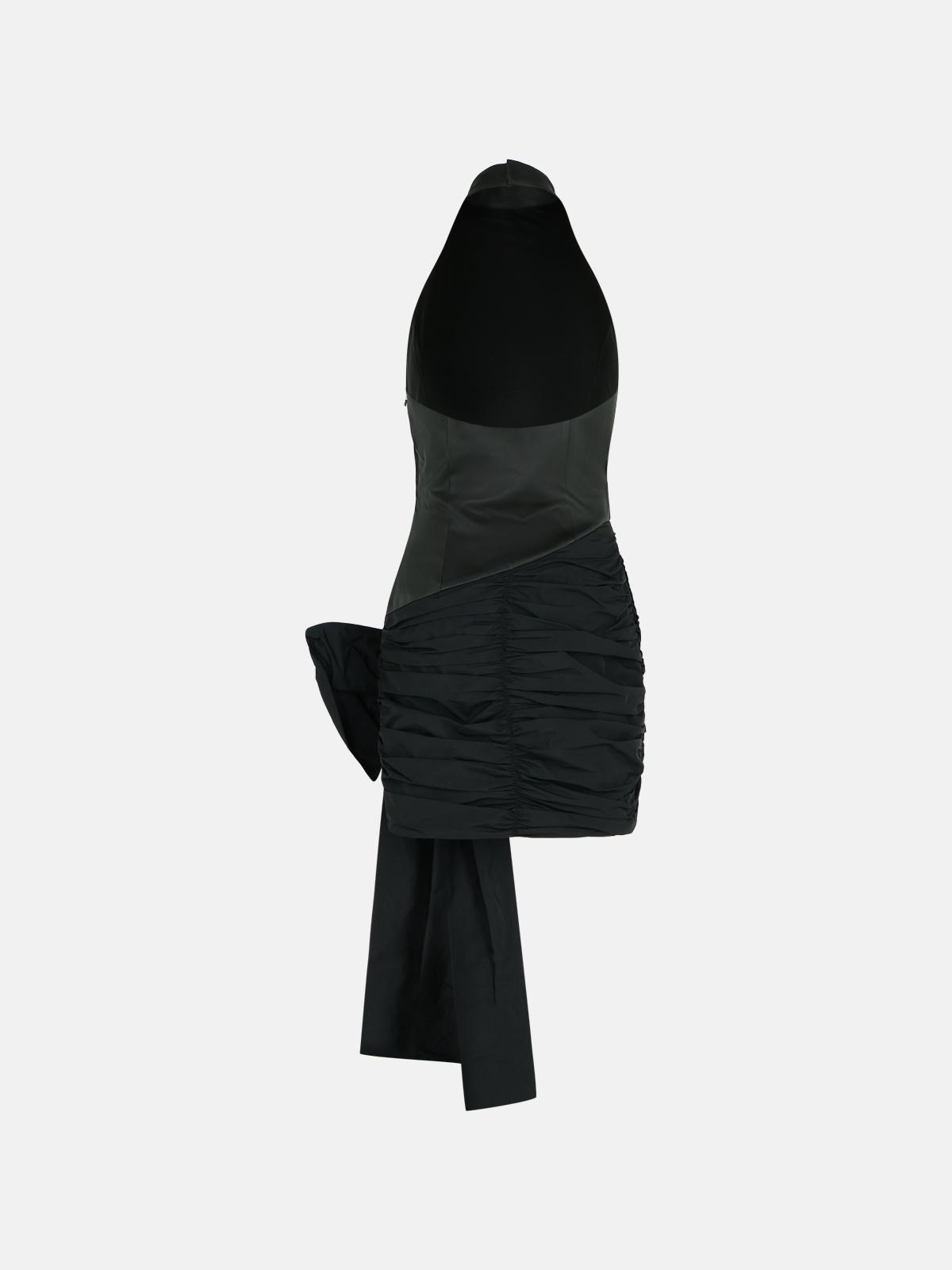 DRESS WITH BOW IN BLACK POLYESTER - 3