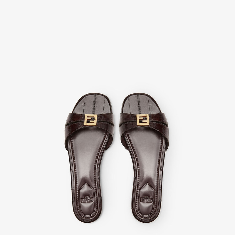 Fendi FFold Brown hagfish sandals 4