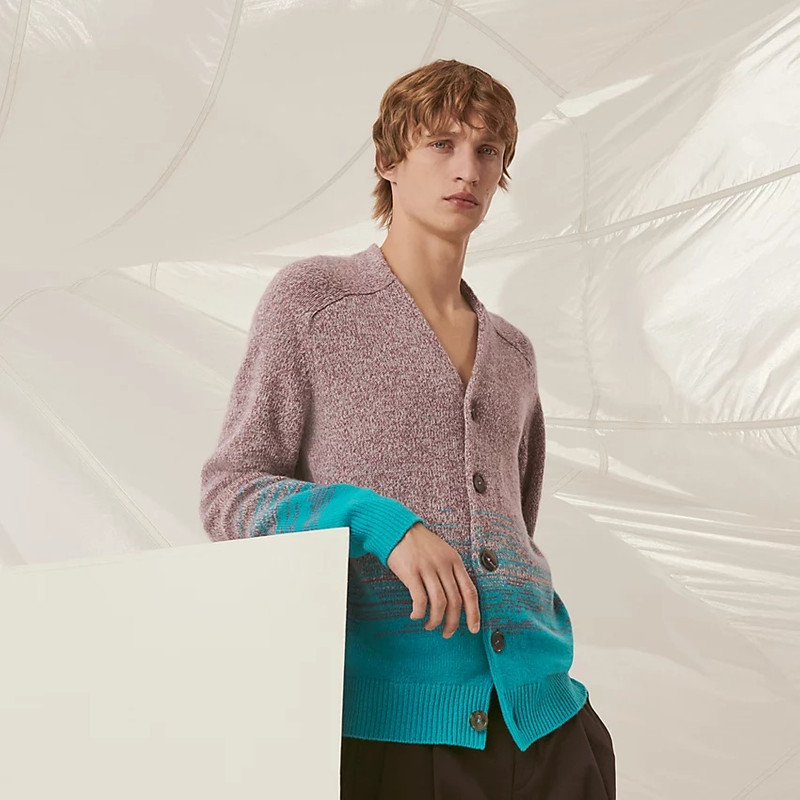 "Mouline ombre" buttoned cardigan 1