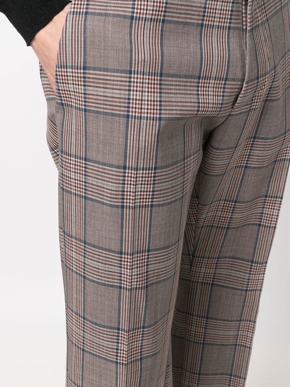 straight-leg checked trousers - 5