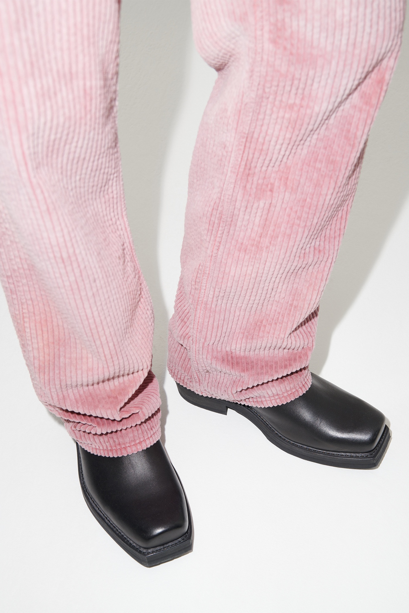Flat Toe Boot Black Leather - 5