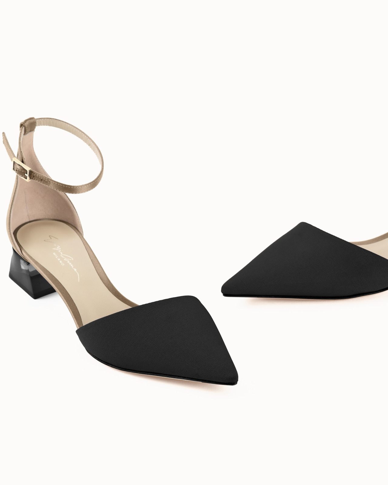 GROSGRAIN AND SATIN D’ORSAY COURT SHOES - 5