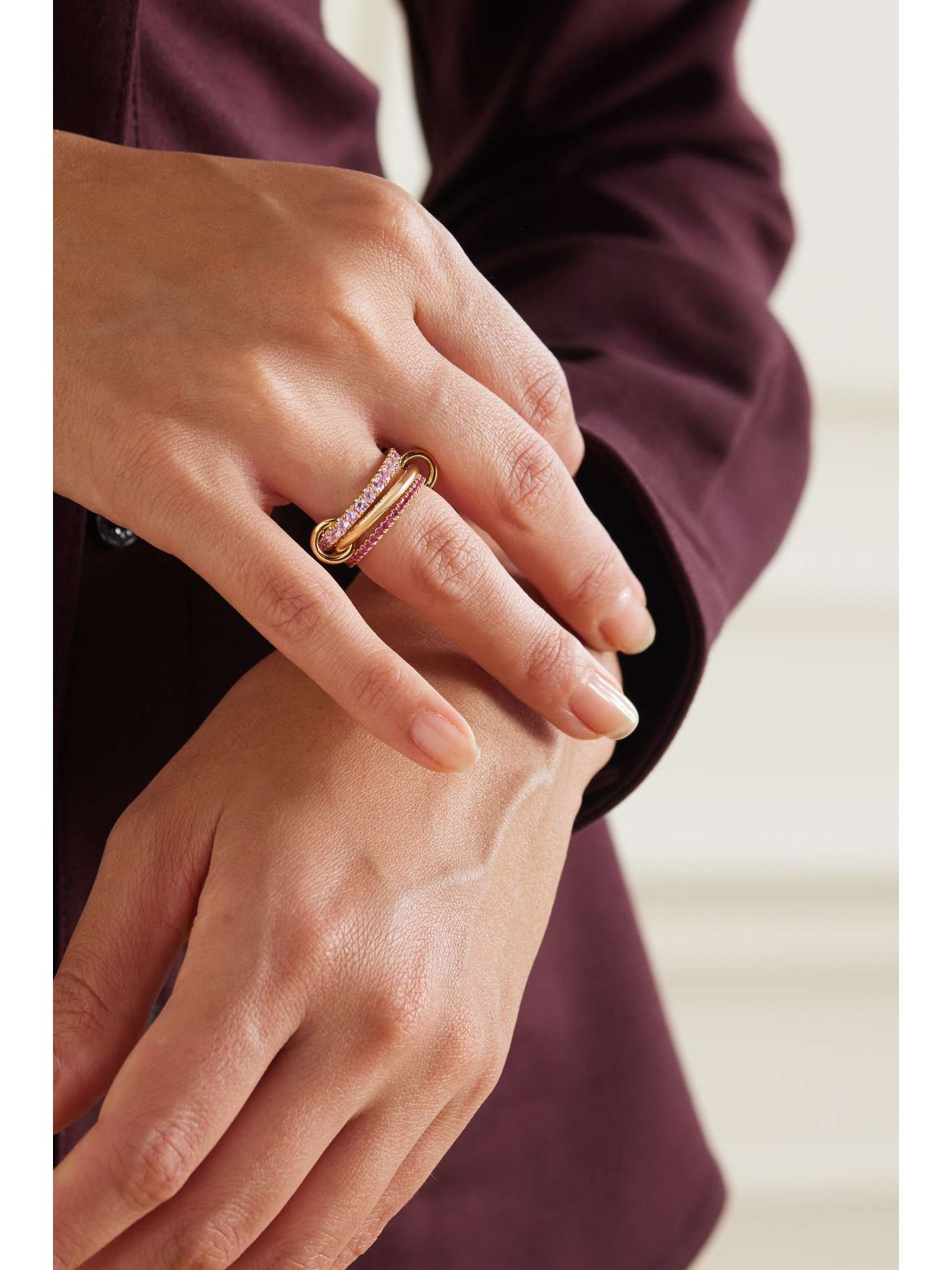 Norah set of three 18-karat gold sapphire rings - 2