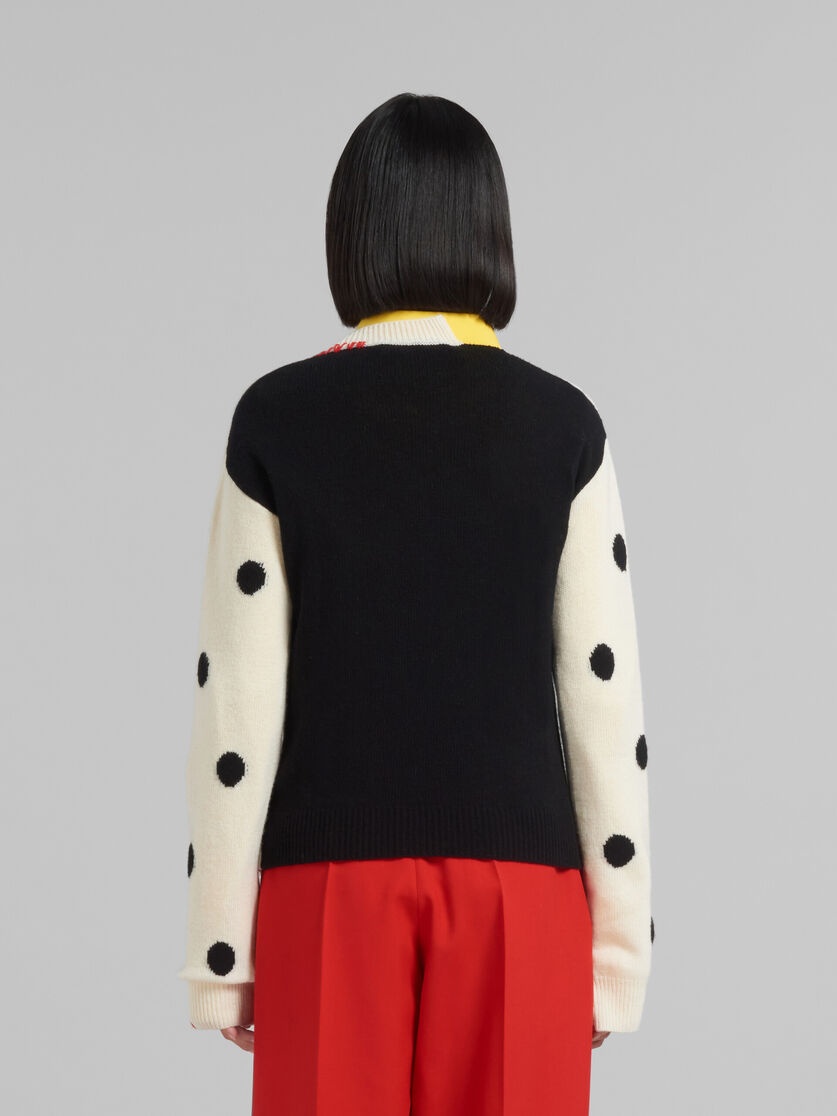 WHITE WOOL JUMPER WITH POLKA DOTS - 3