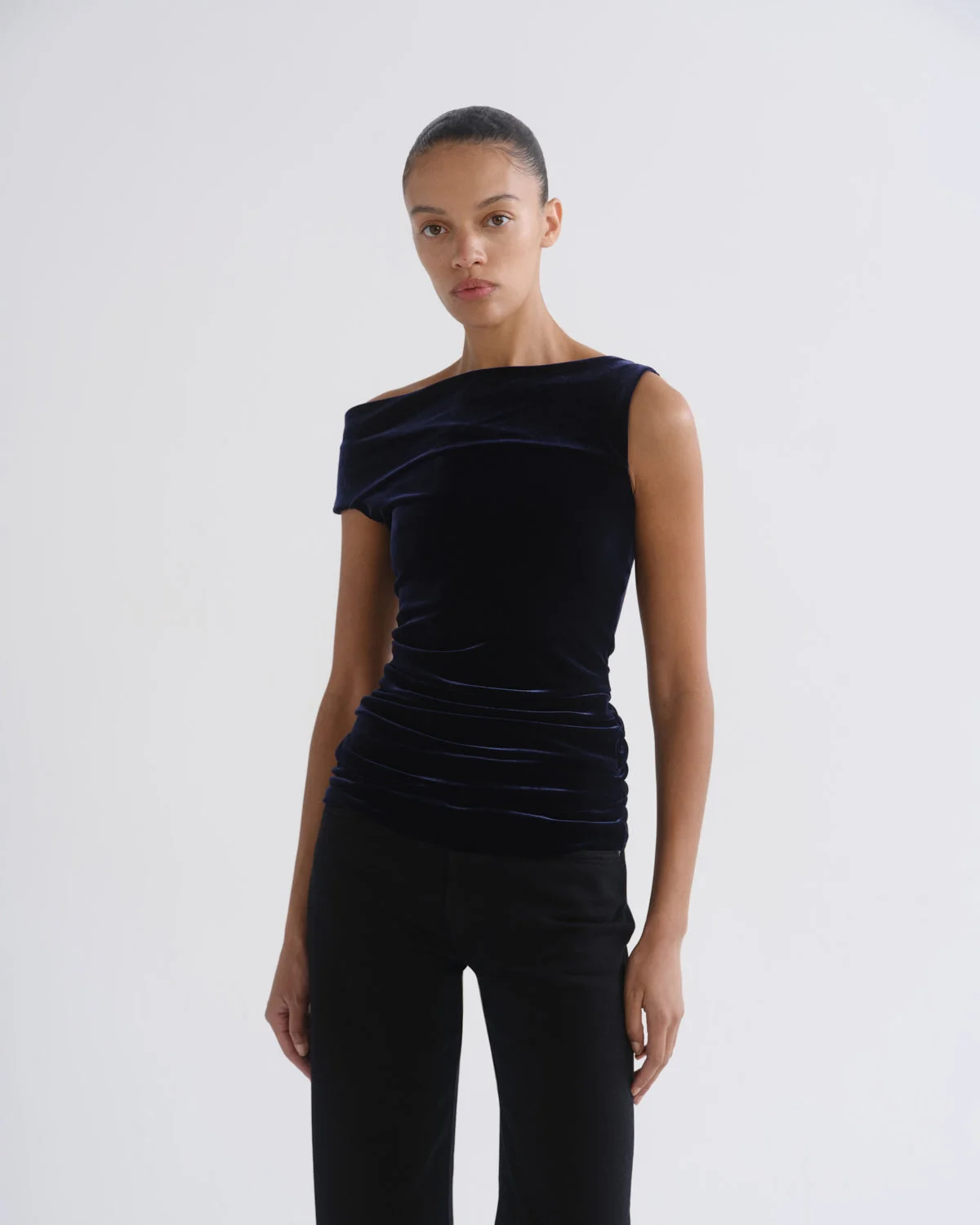 CARLIN TOP (VELVET) IN ROYAL - 1