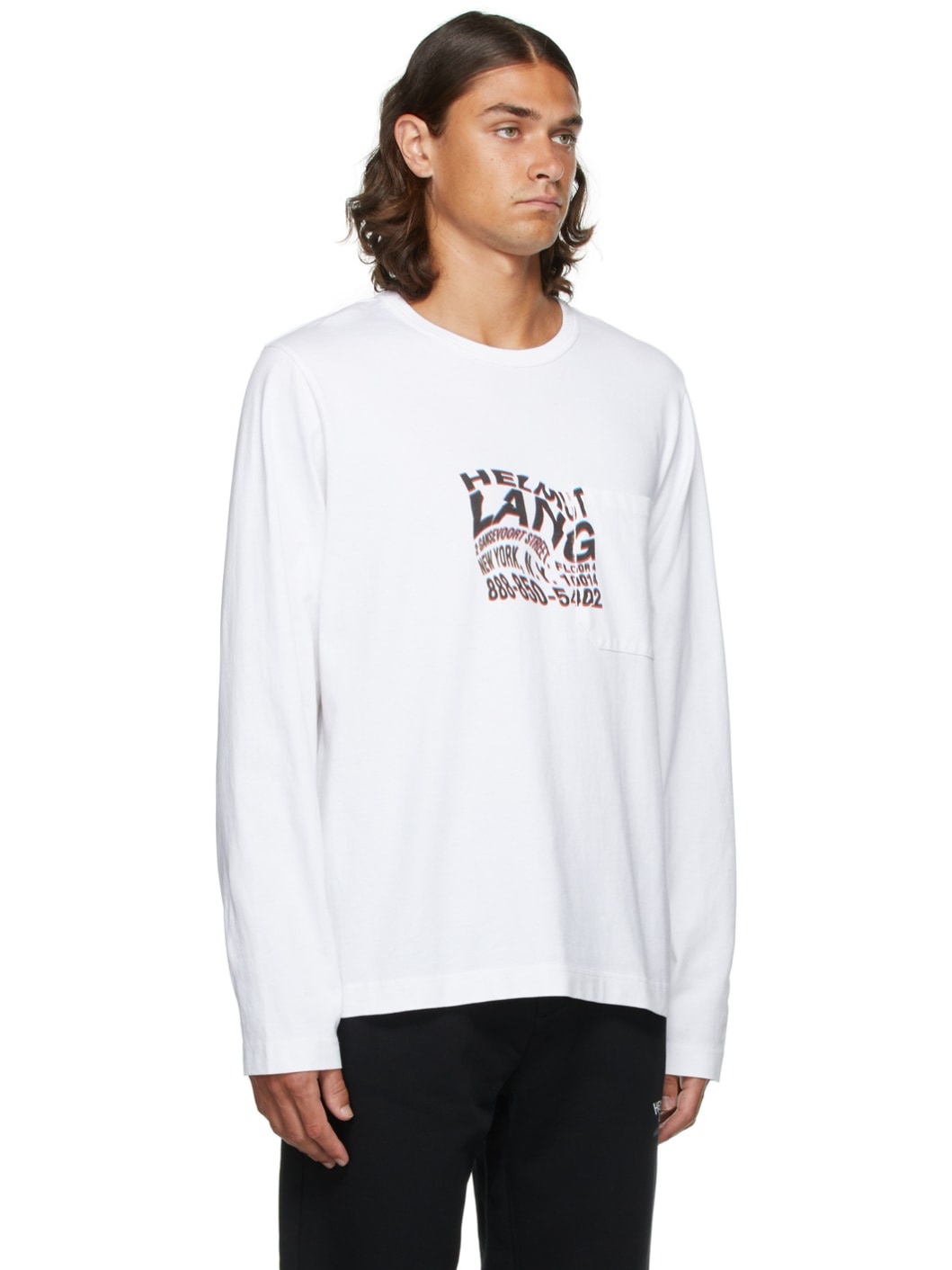 White Warp Long Sleeve T-Shirt - 2