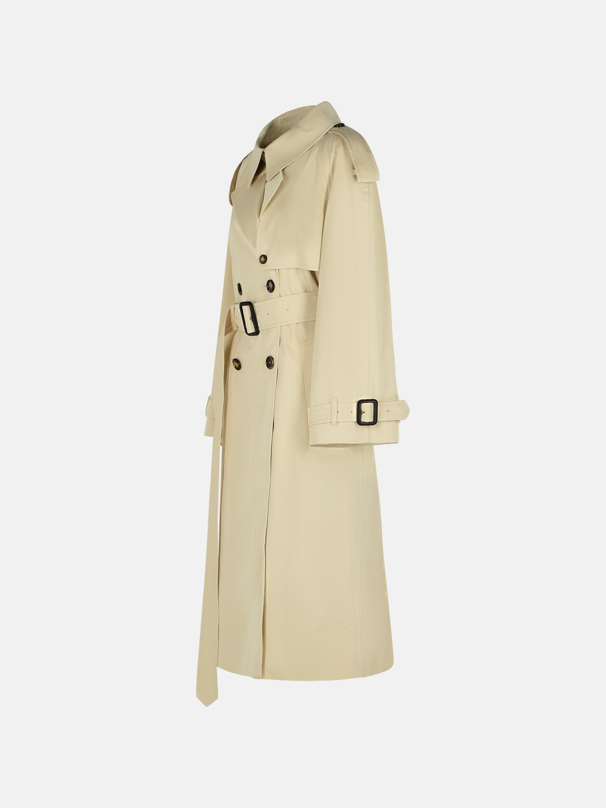 'FITZROVIA' BEIGE COTTON TRENCH COAT - 2