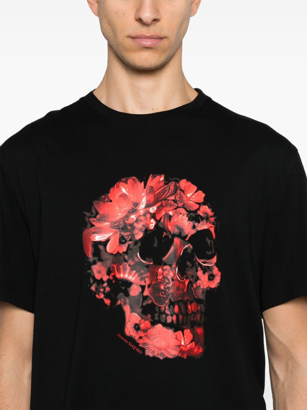 Wax Flower Skull cotton T-shirt - 5