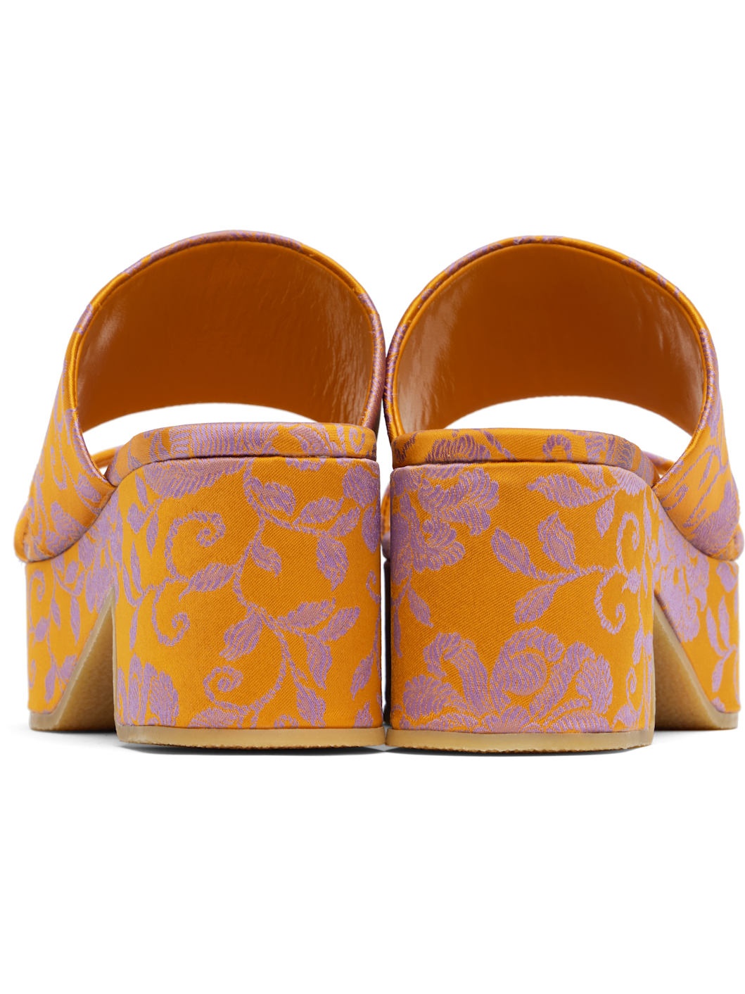 Orange Platform Heeled Sandals - 2