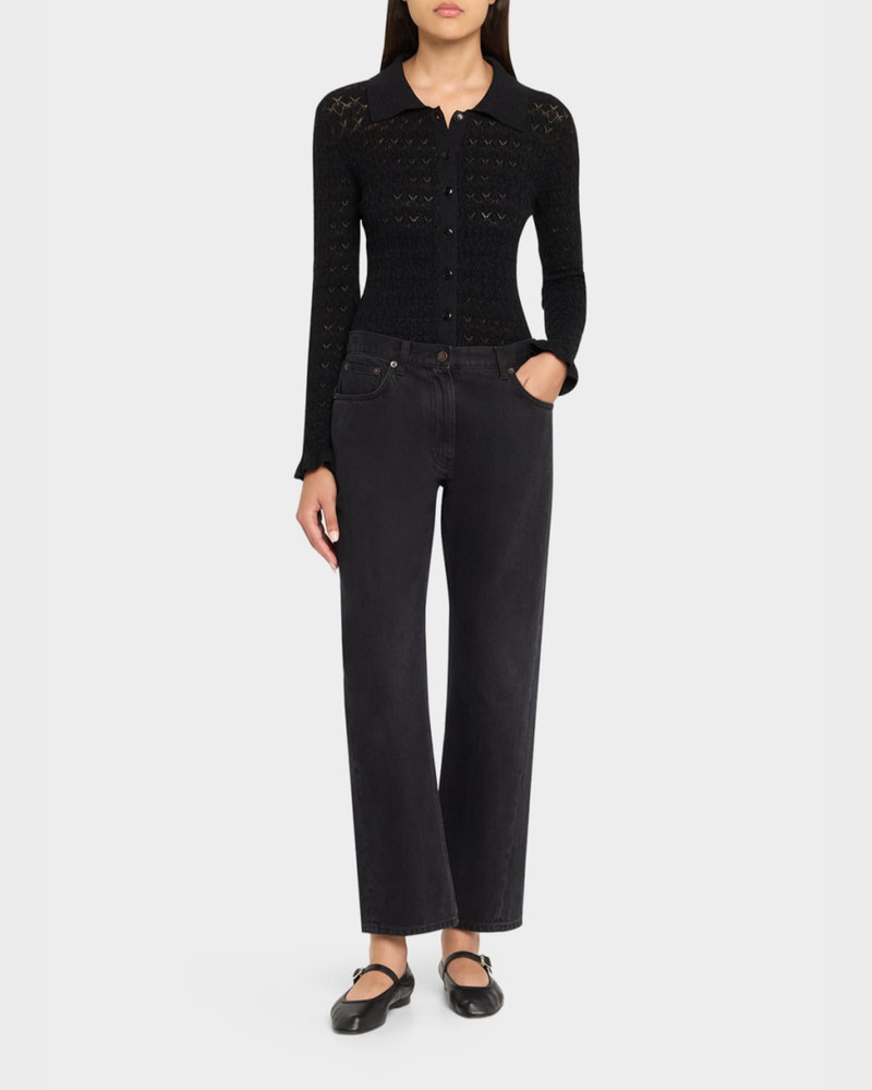 Sea Ruby Long-Sleeve Pointelle Knit Cardigan outlook