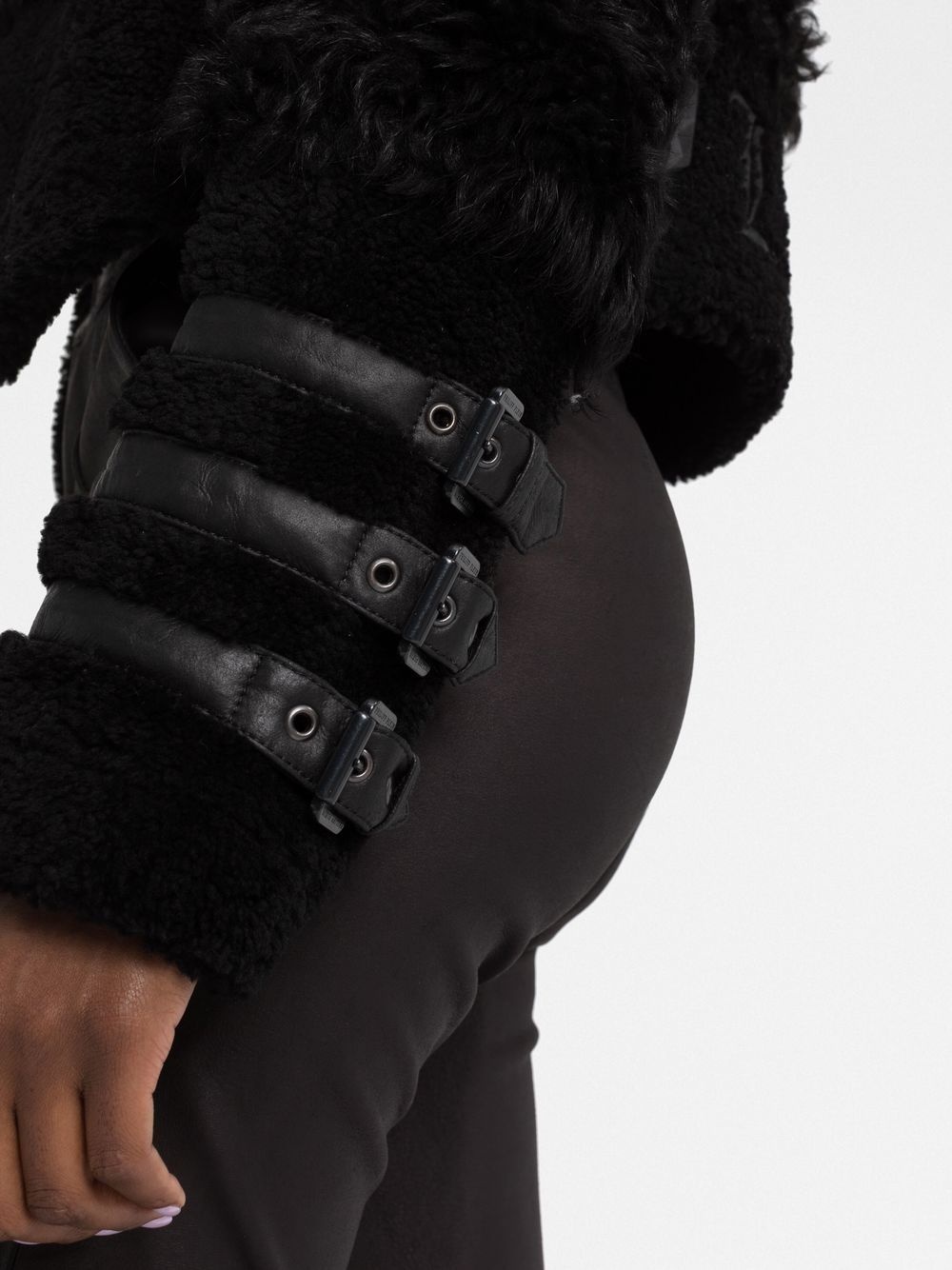 Gothic Plein fitted shearling jacket - 3