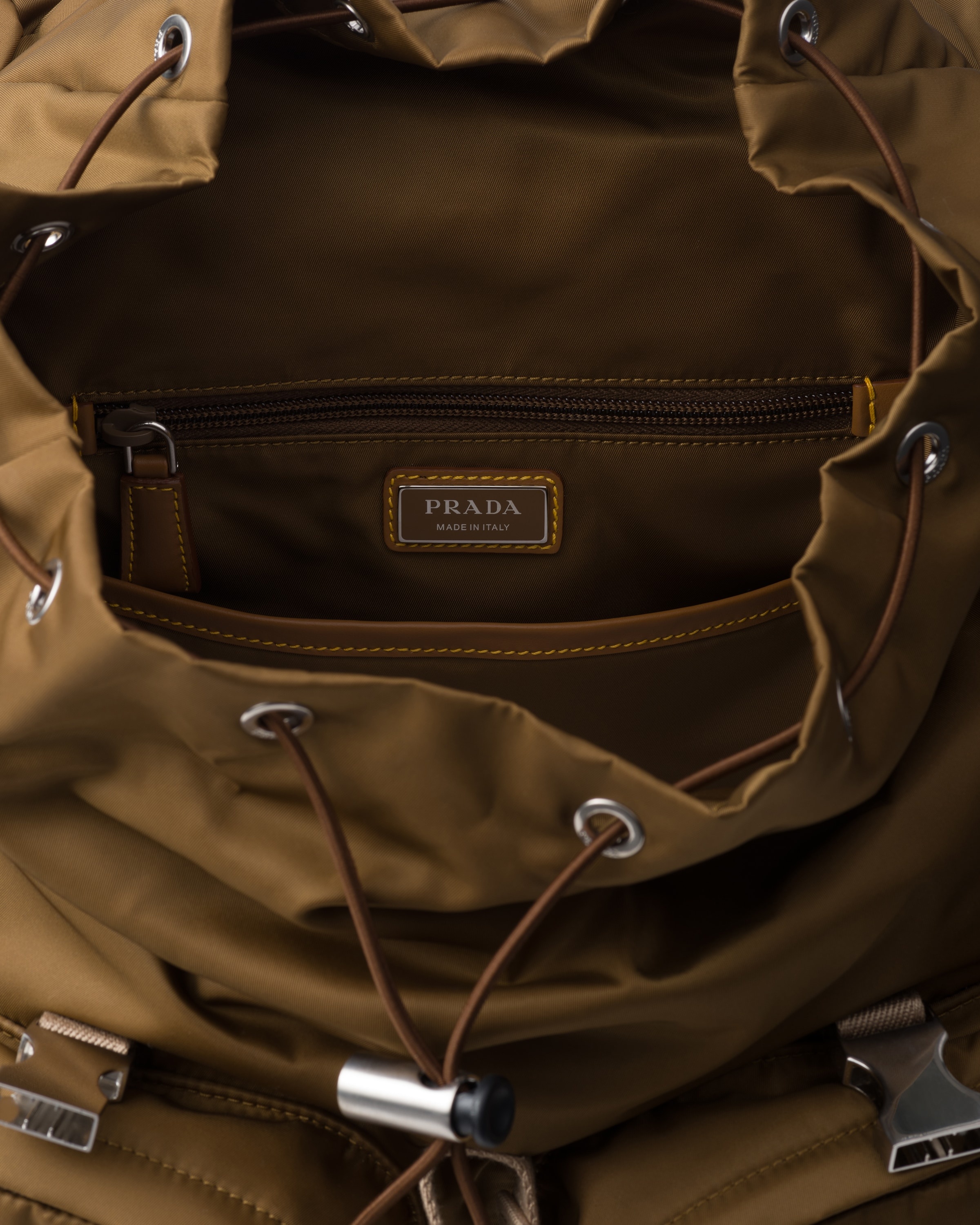 Re-Nylon and leather backpack - 4