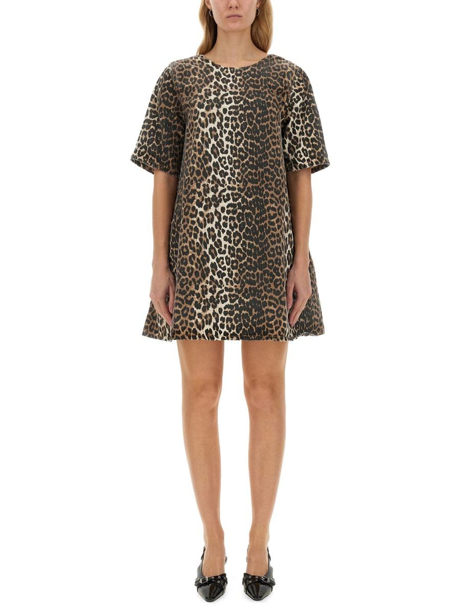 Ganni Mini Leopard Dress - 1