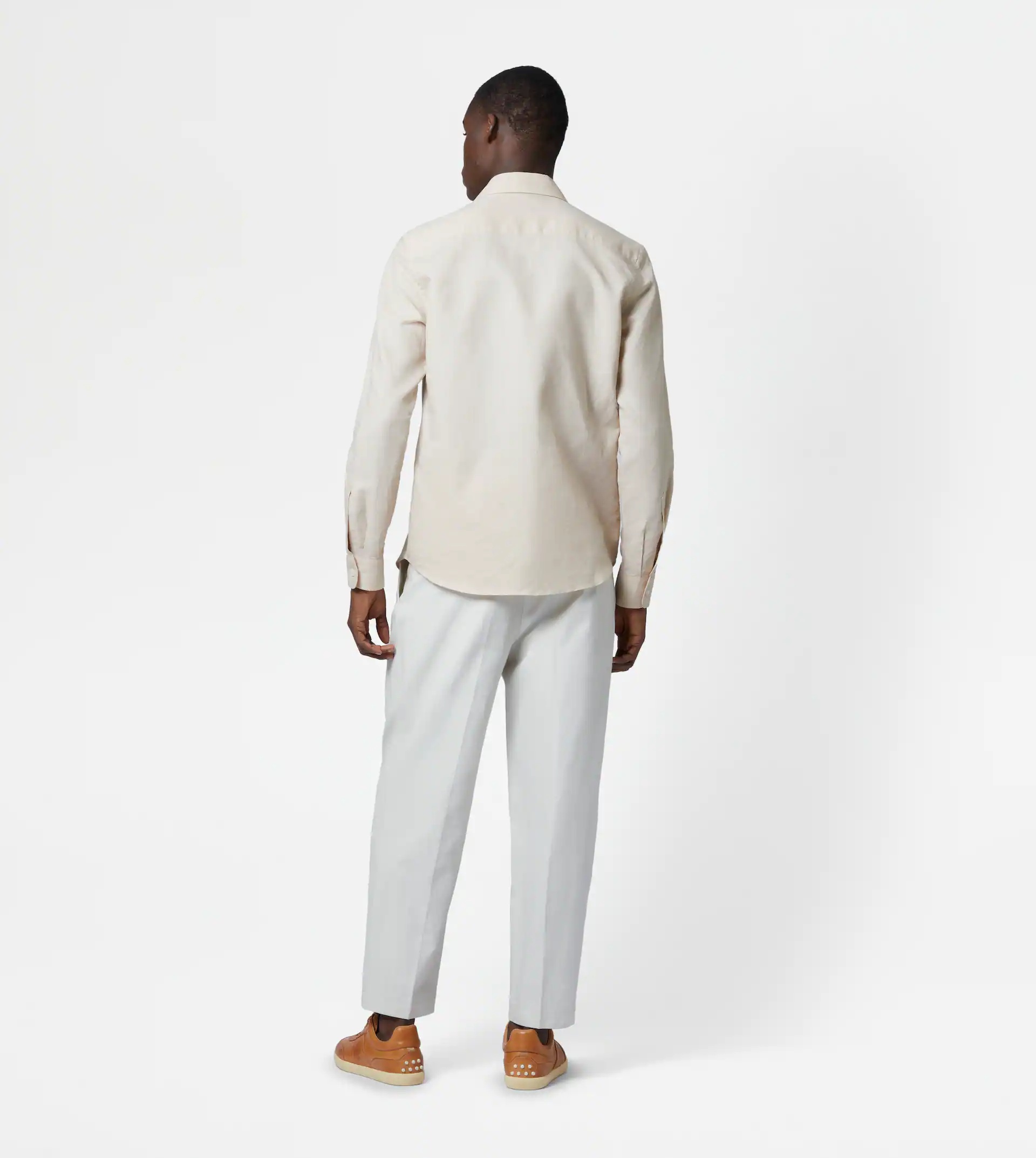 LINEN-BLEND SHIRT - BEIGE - 3