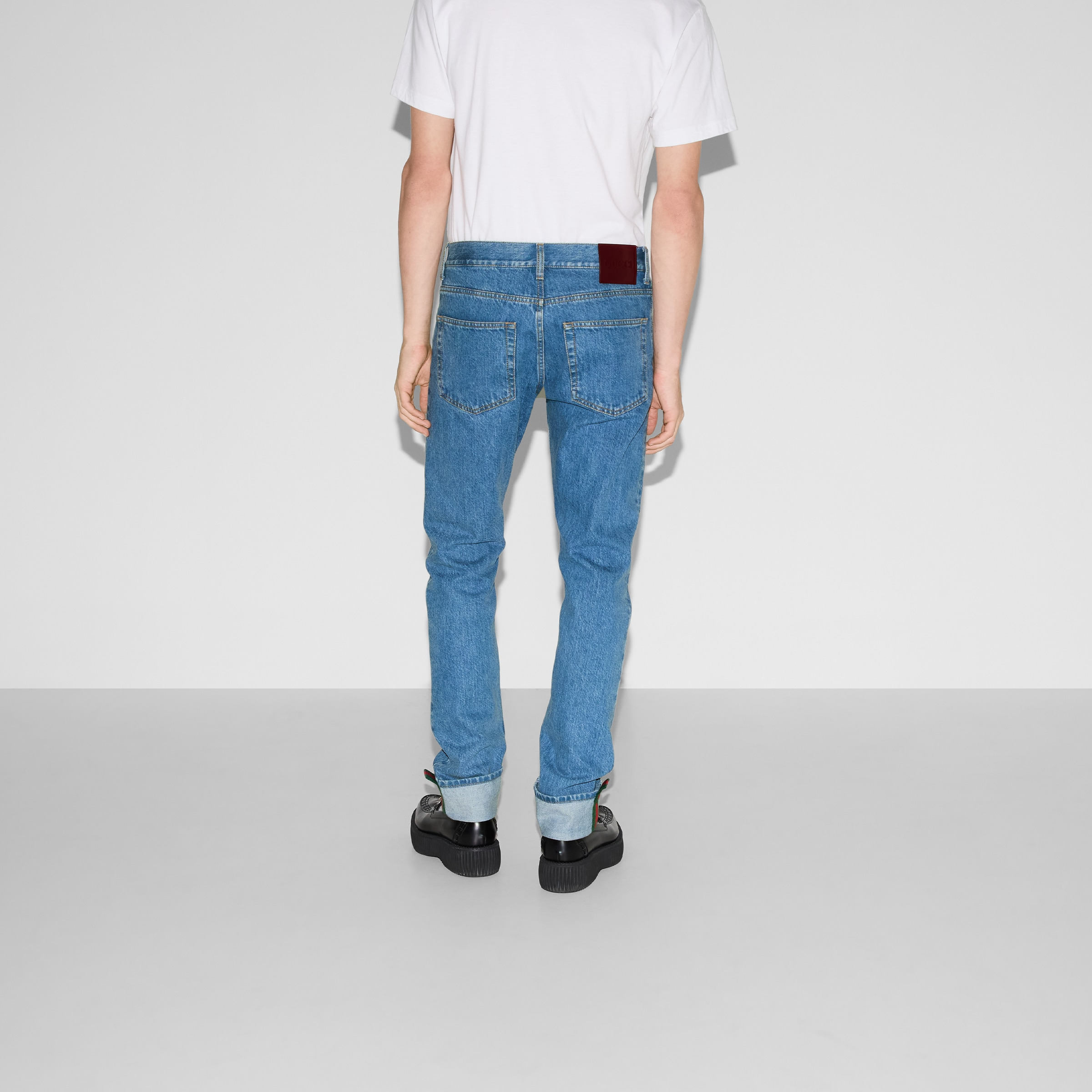 Tapered fit denim pants - 4