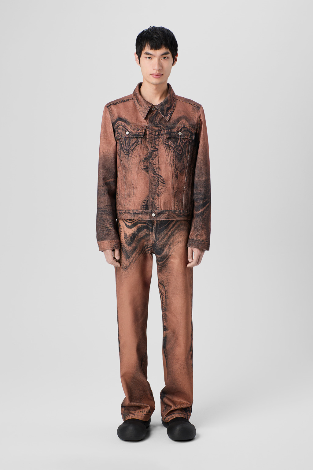Brown-black Denim Jacket - 4