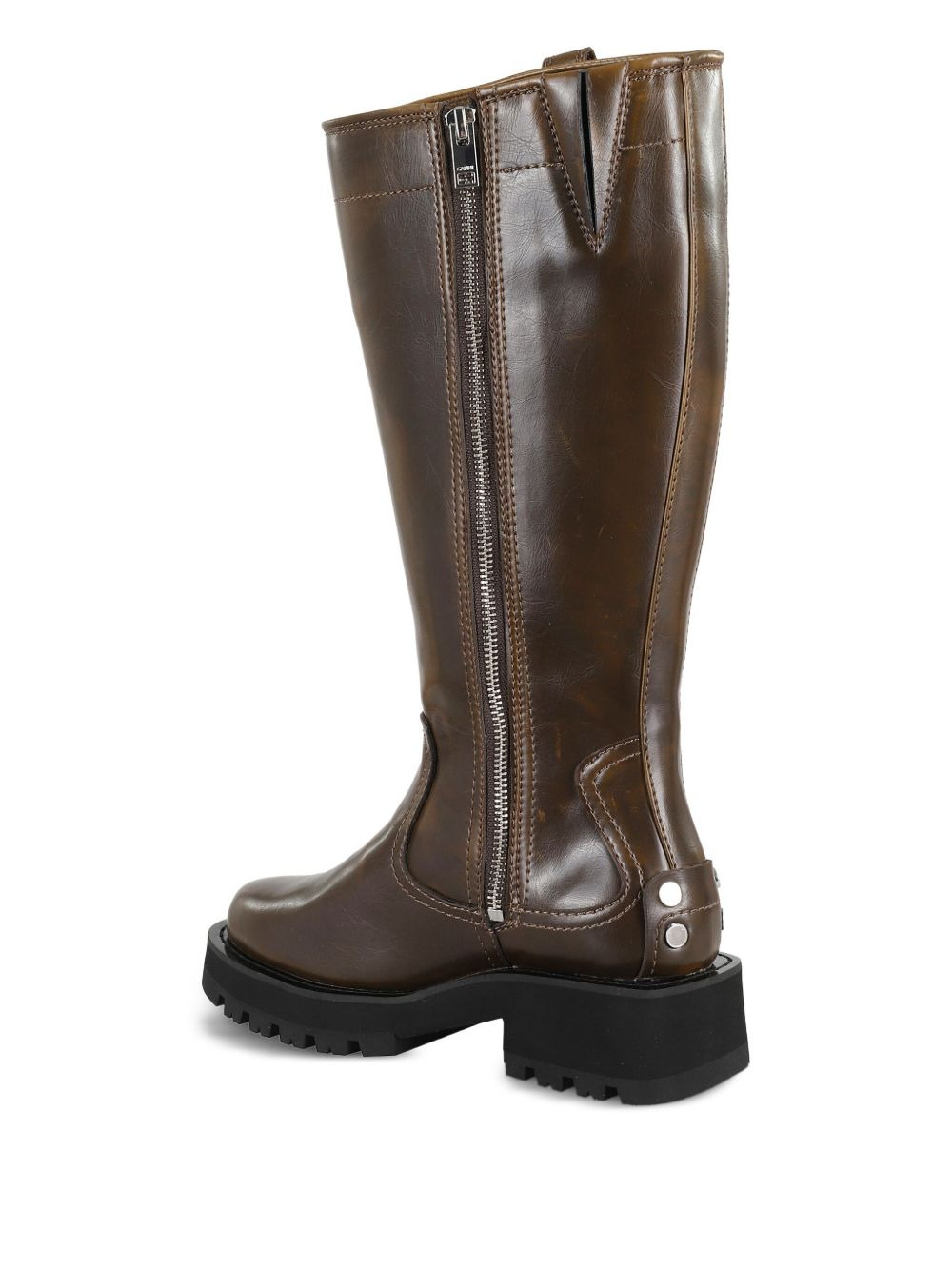 buckle-detail leather boots - 3