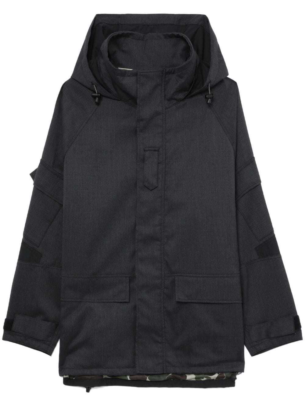 funnel-neck drawstring hooded jacket - 1