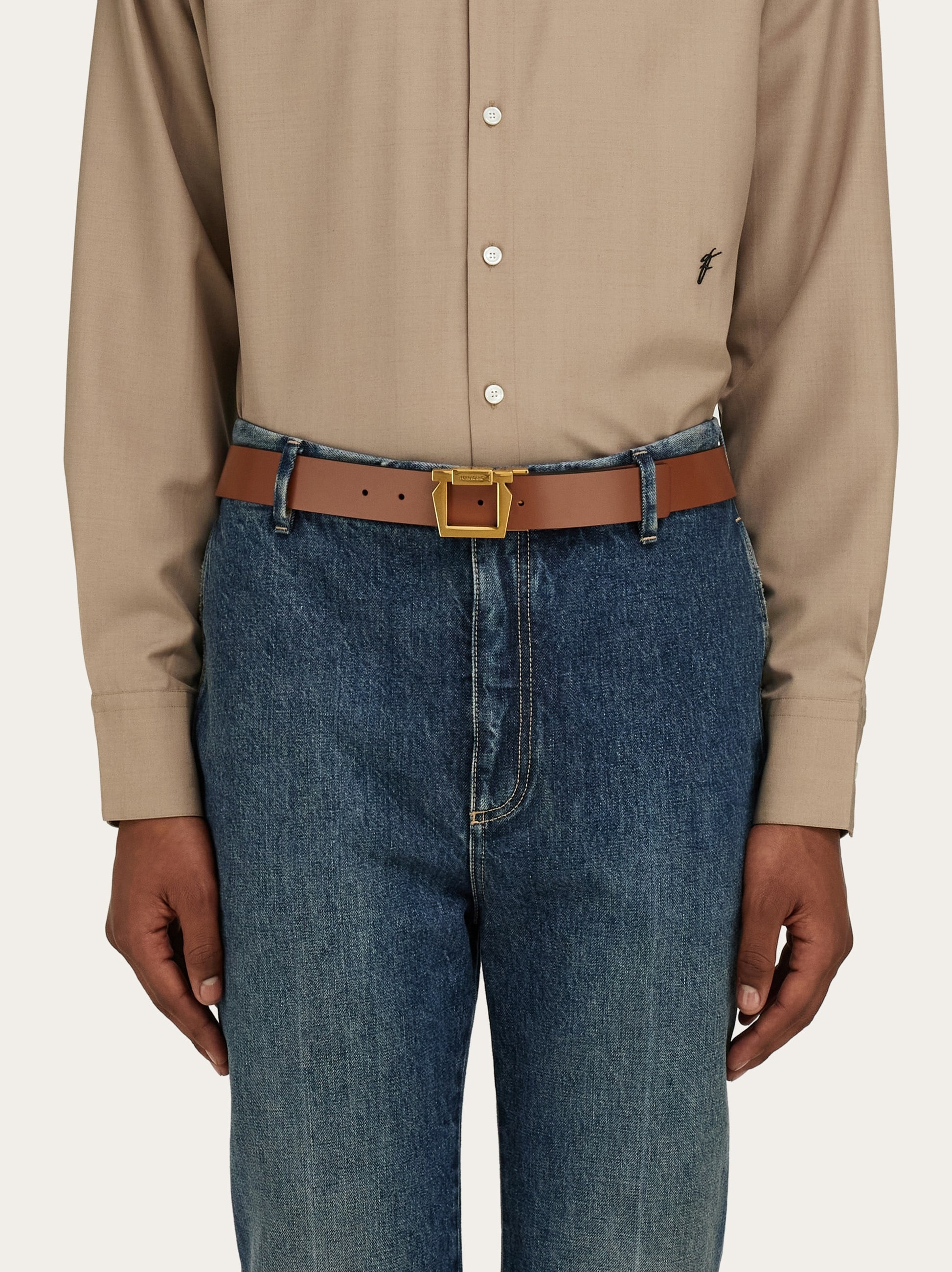 Reversible and adjustable Gancini belt - 4