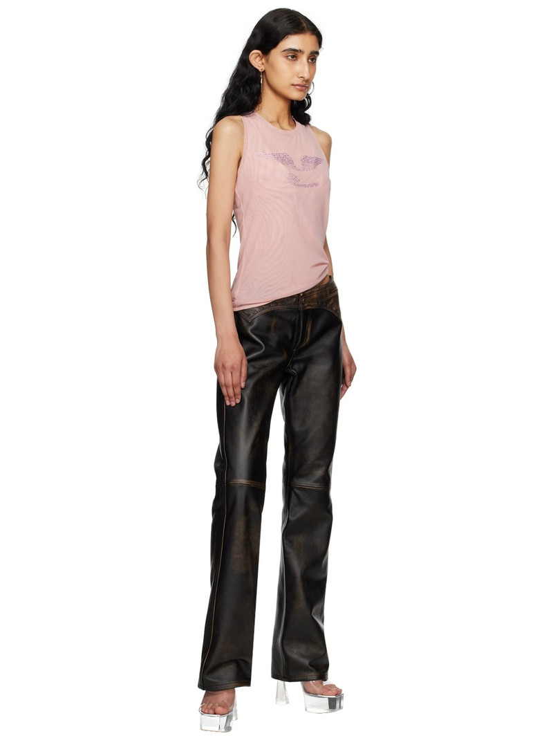 Blumarine Pink Crystal-Cut Tank Top outlook