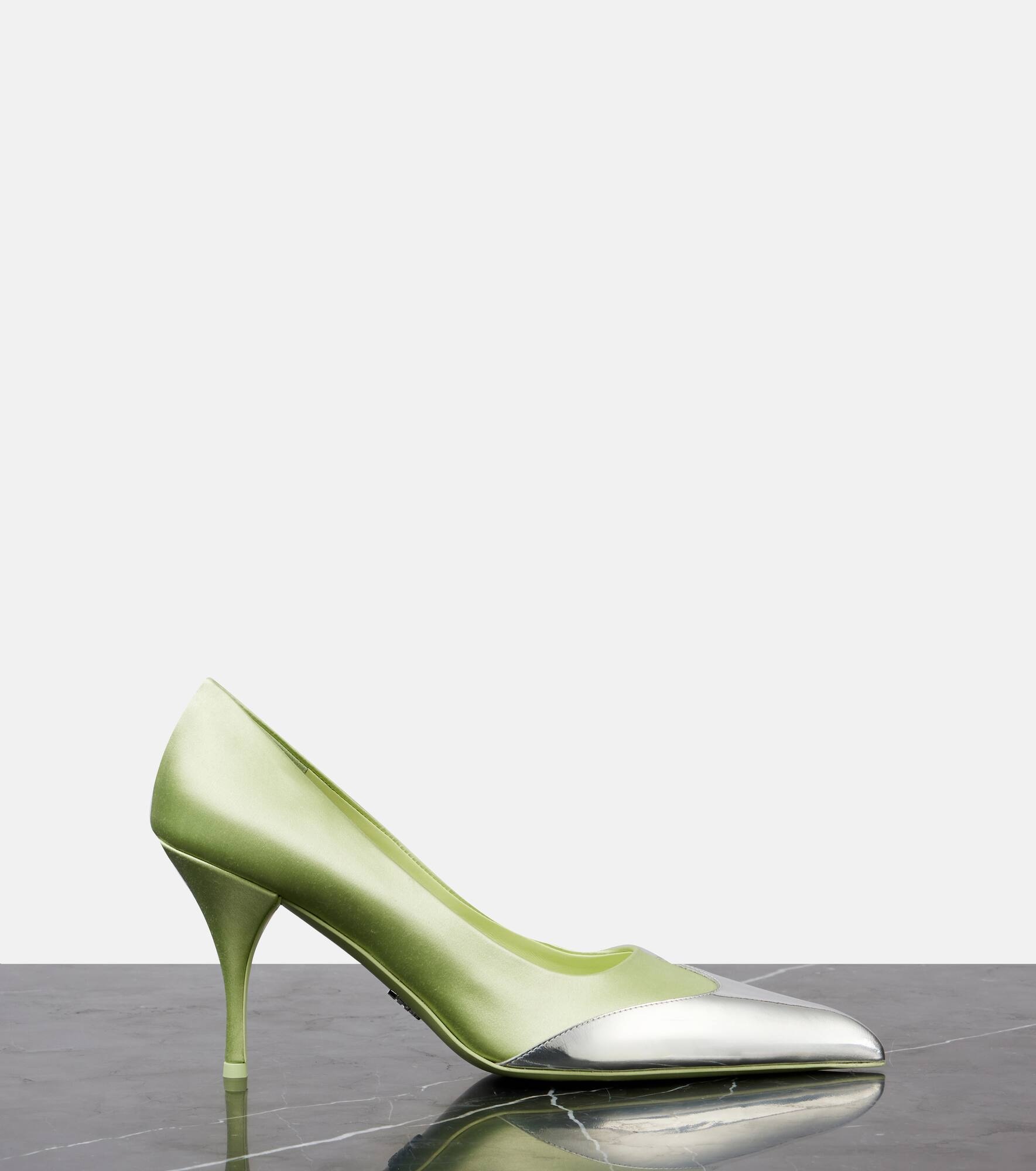 85 satin and metallic leather pumps - 4