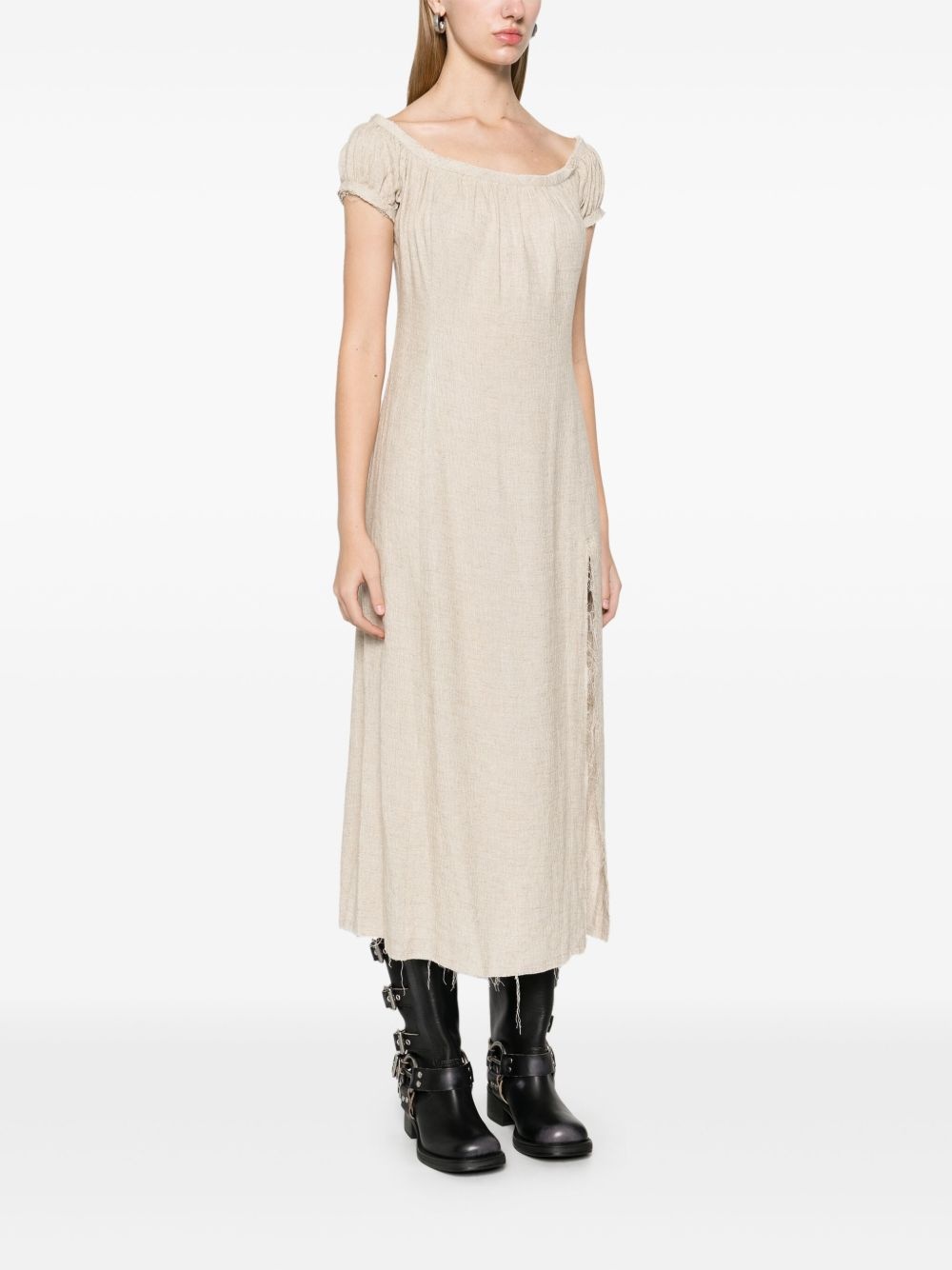 frayed midi dress - 3