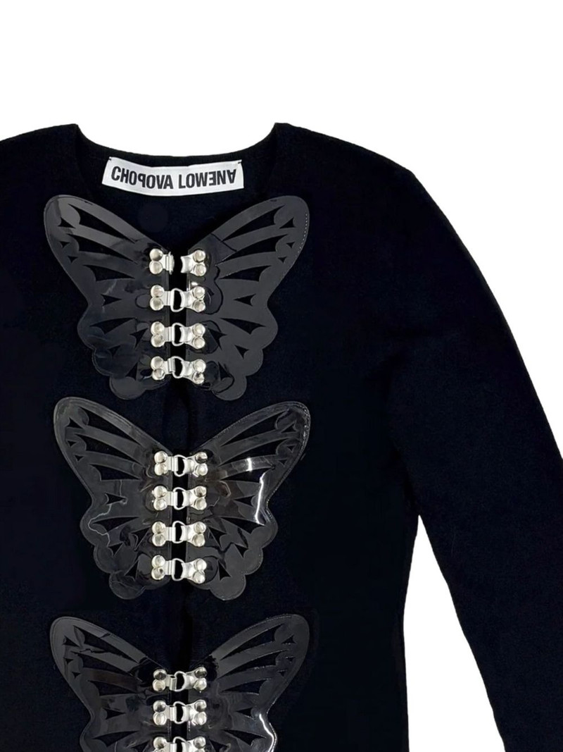 Chopova Lowena Butterfly embellished cardigan outlook